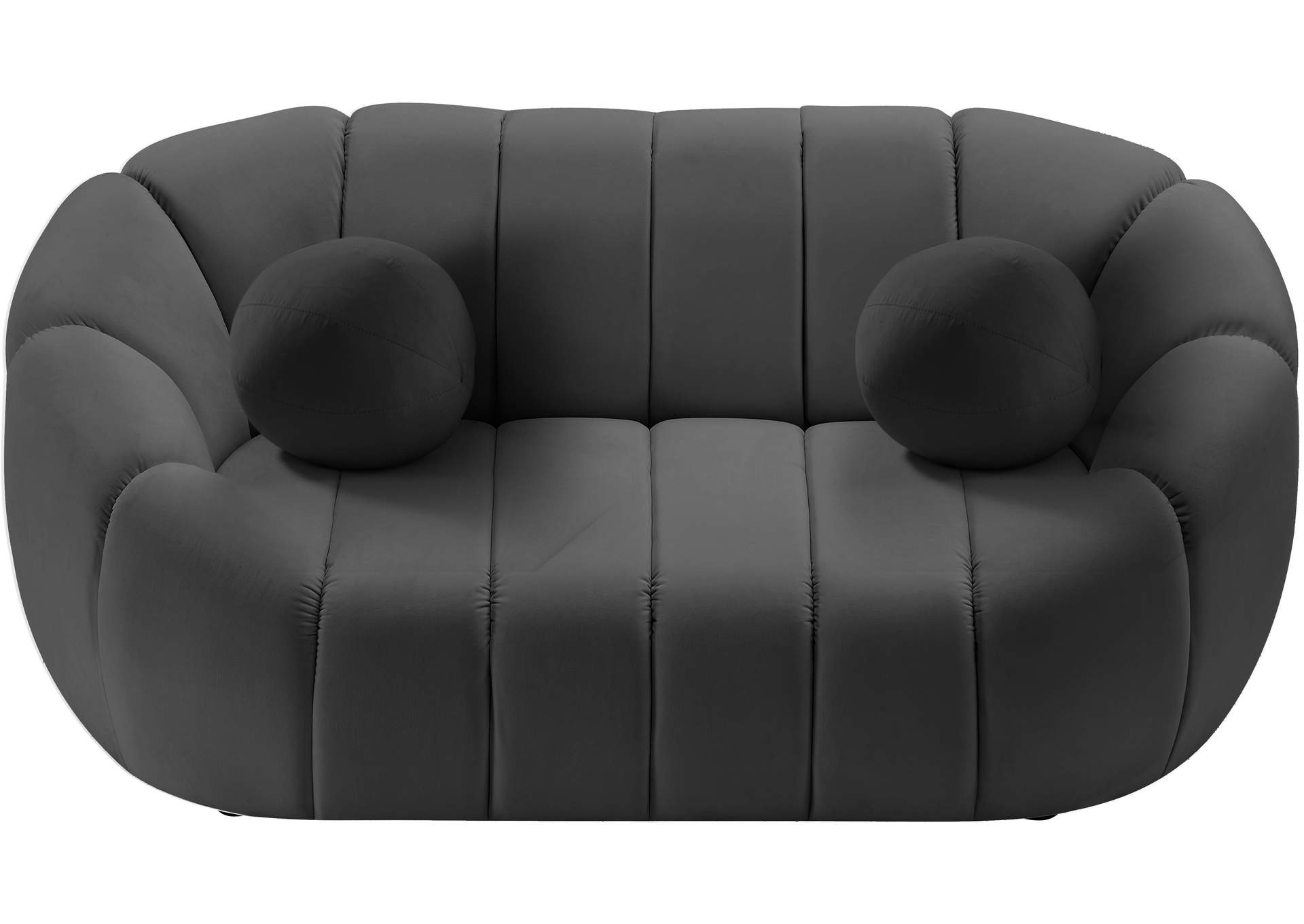 Elijah Grey Velvet Loveseat,Meridian Furniture