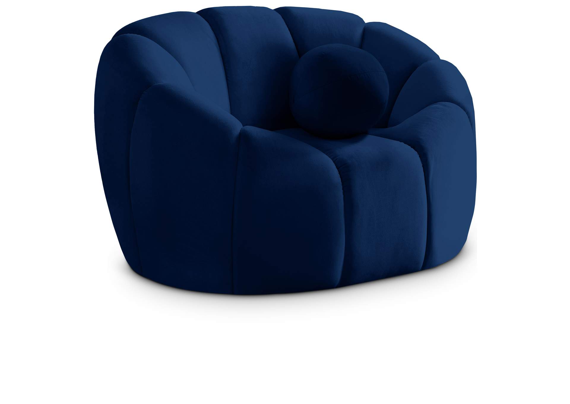 Elijah Navy Velvet Chair,Meridian Furniture