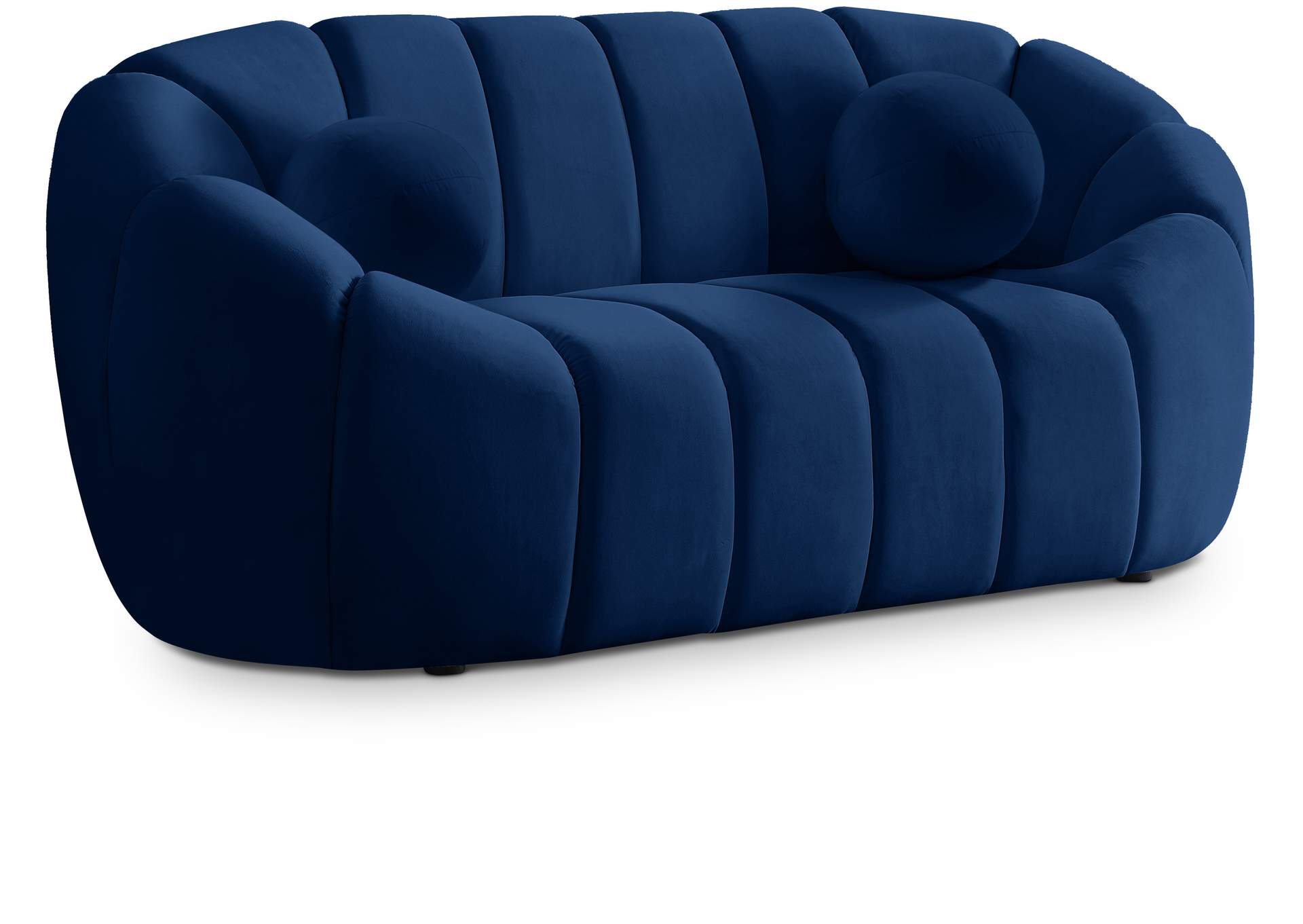 Elijah Navy Velvet Loveseat,Meridian Furniture