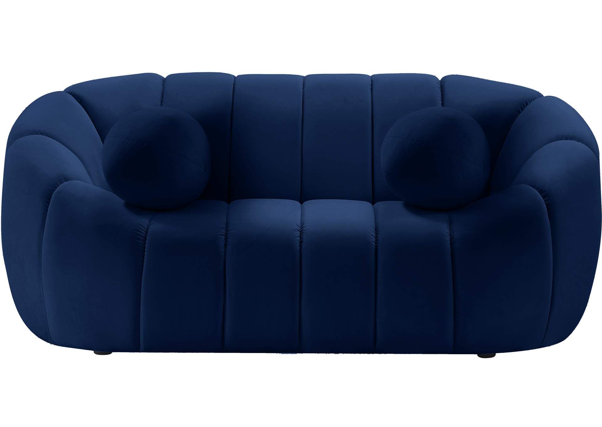 Elijah Navy Velvet Loveseat,Meridian Furniture