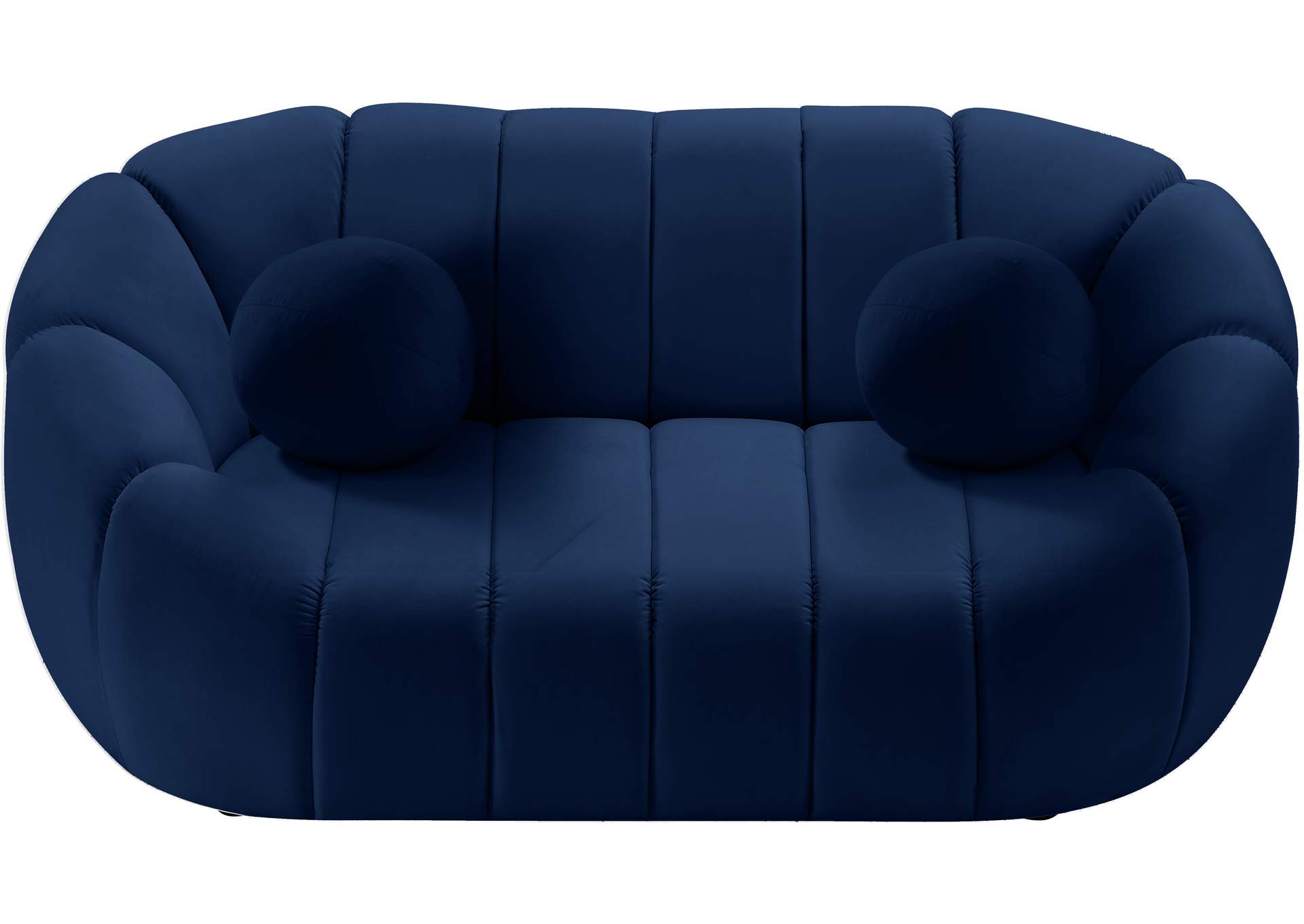 Elijah Navy Velvet Loveseat,Meridian Furniture