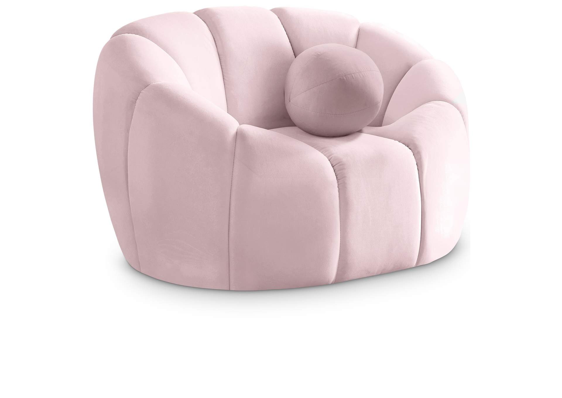 Elijah Pink Velvet Chair,Meridian Furniture