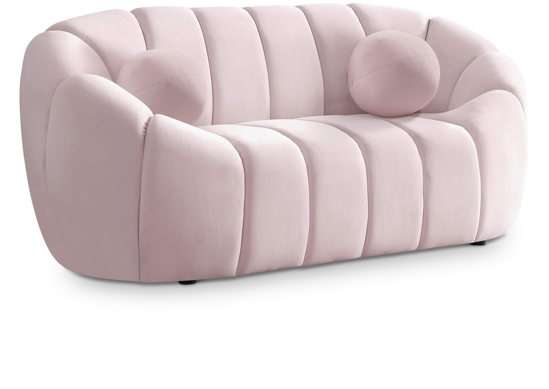 Elijah Pink Velvet Loveseat,Meridian Furniture