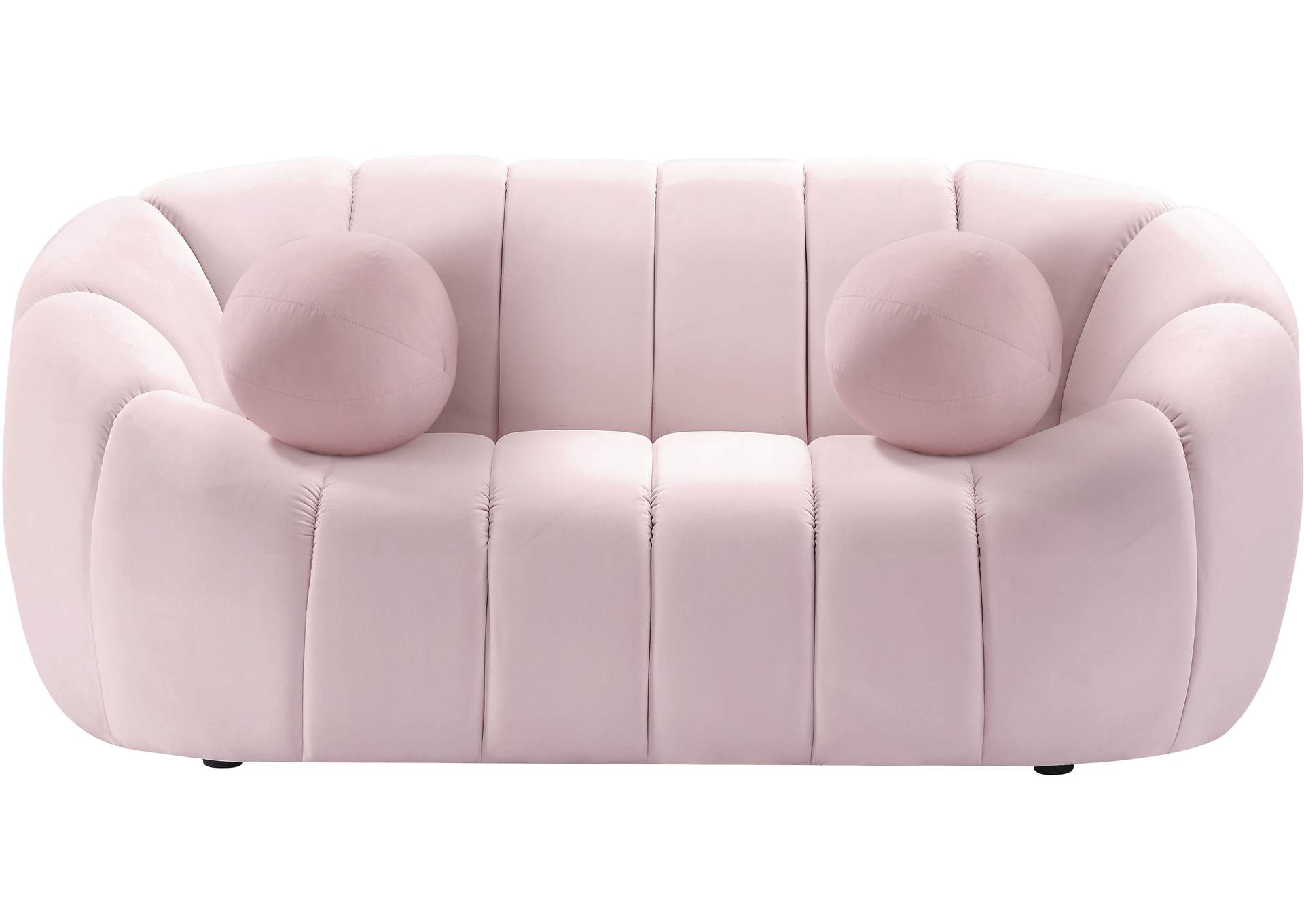 Elijah Pink Velvet Loveseat,Meridian Furniture