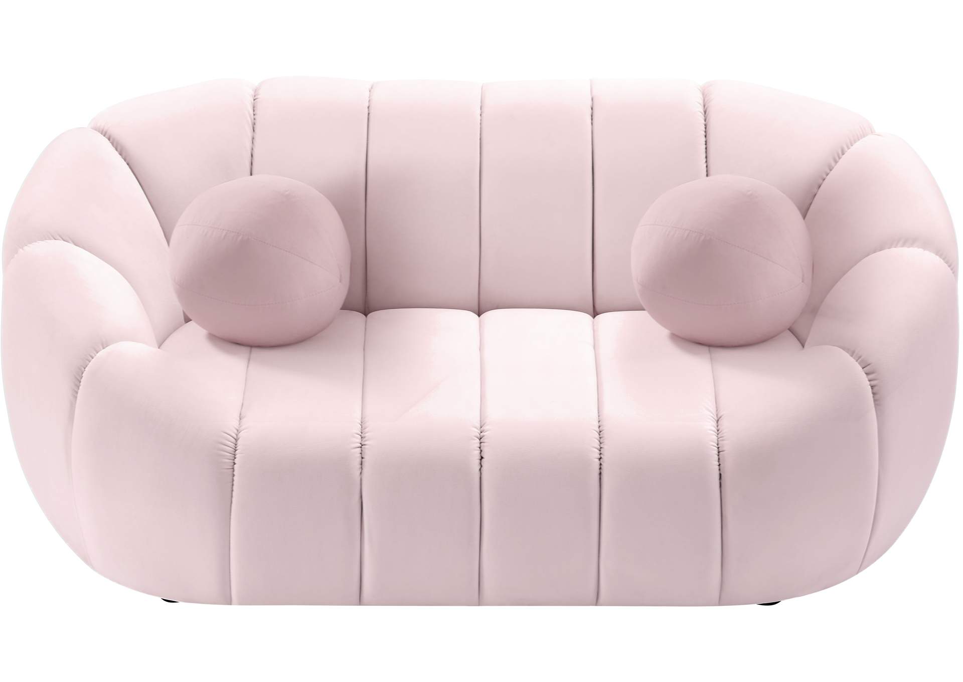 Elijah Pink Velvet Loveseat,Meridian Furniture