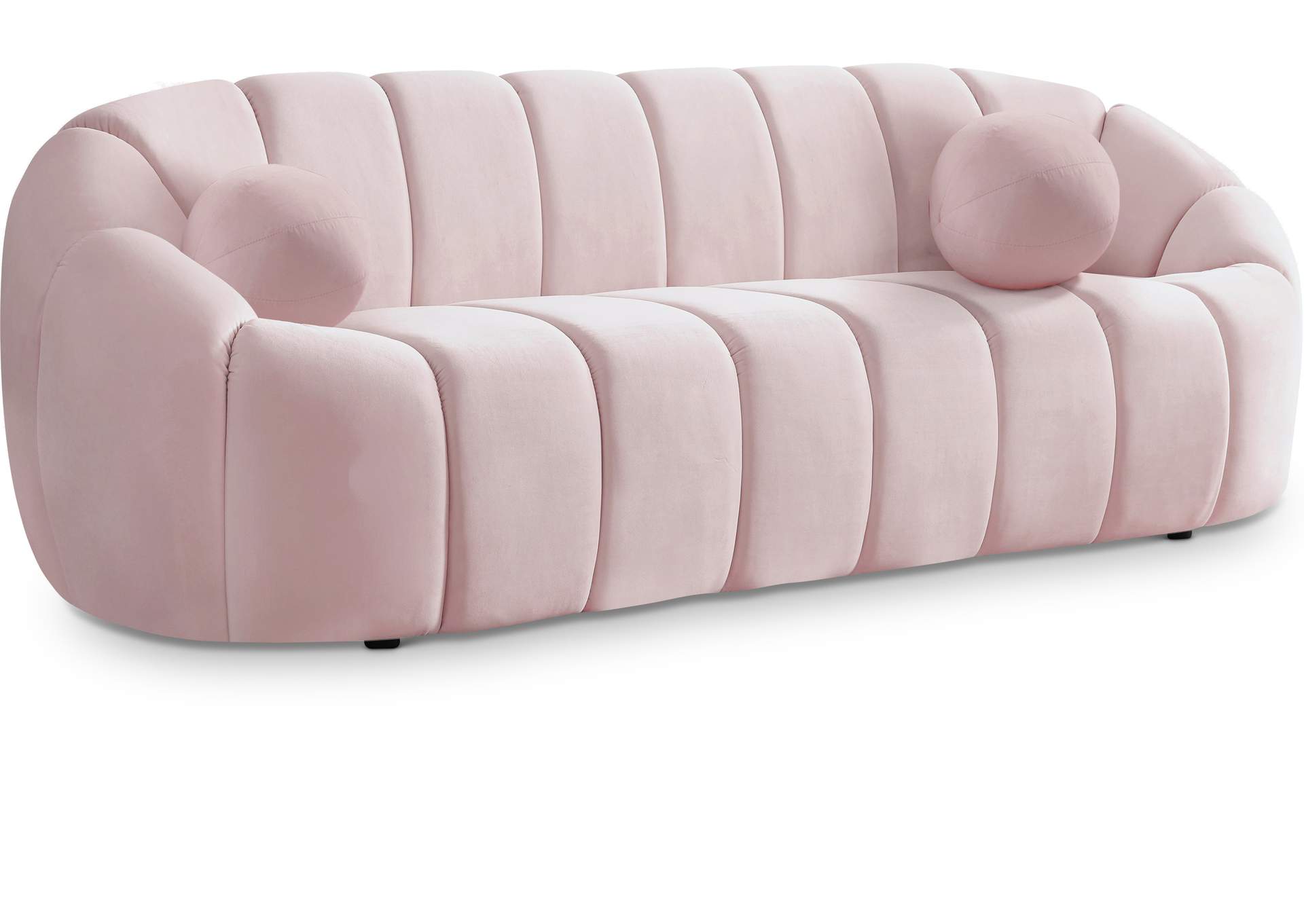 Elijah Pink Velvet Sofa,Meridian Furniture