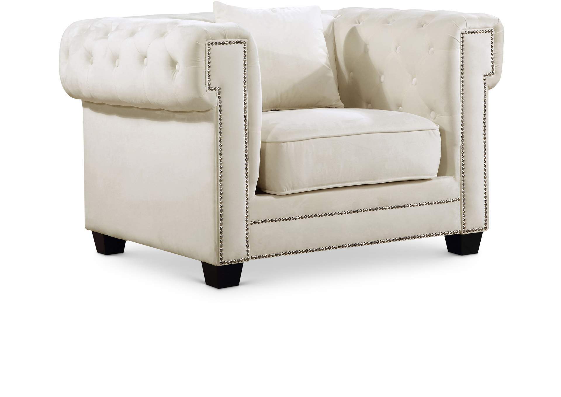 Bowery Cream Velvet Chair,Meridian Furniture