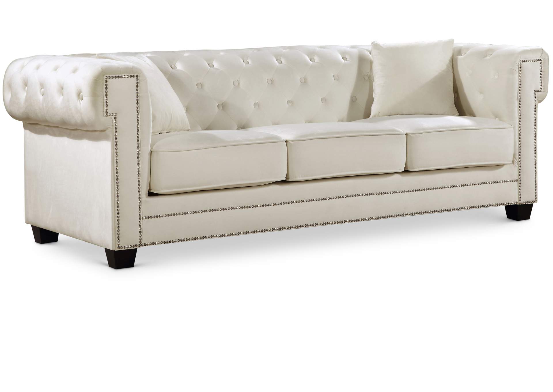 Bowery Cream Velvet Sofa,Meridian Furniture