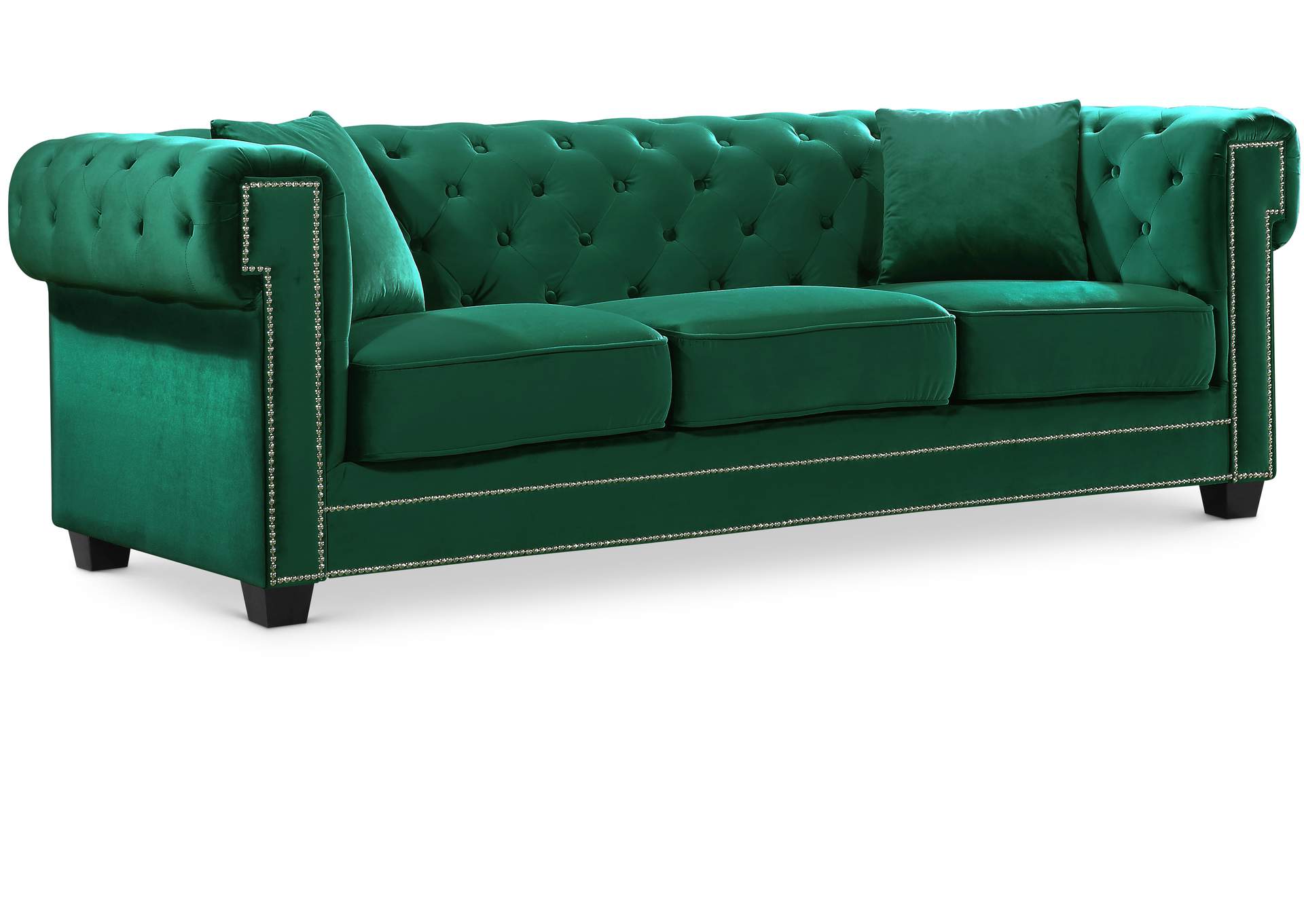 Bowery Green Velvet Sofa,Meridian Furniture