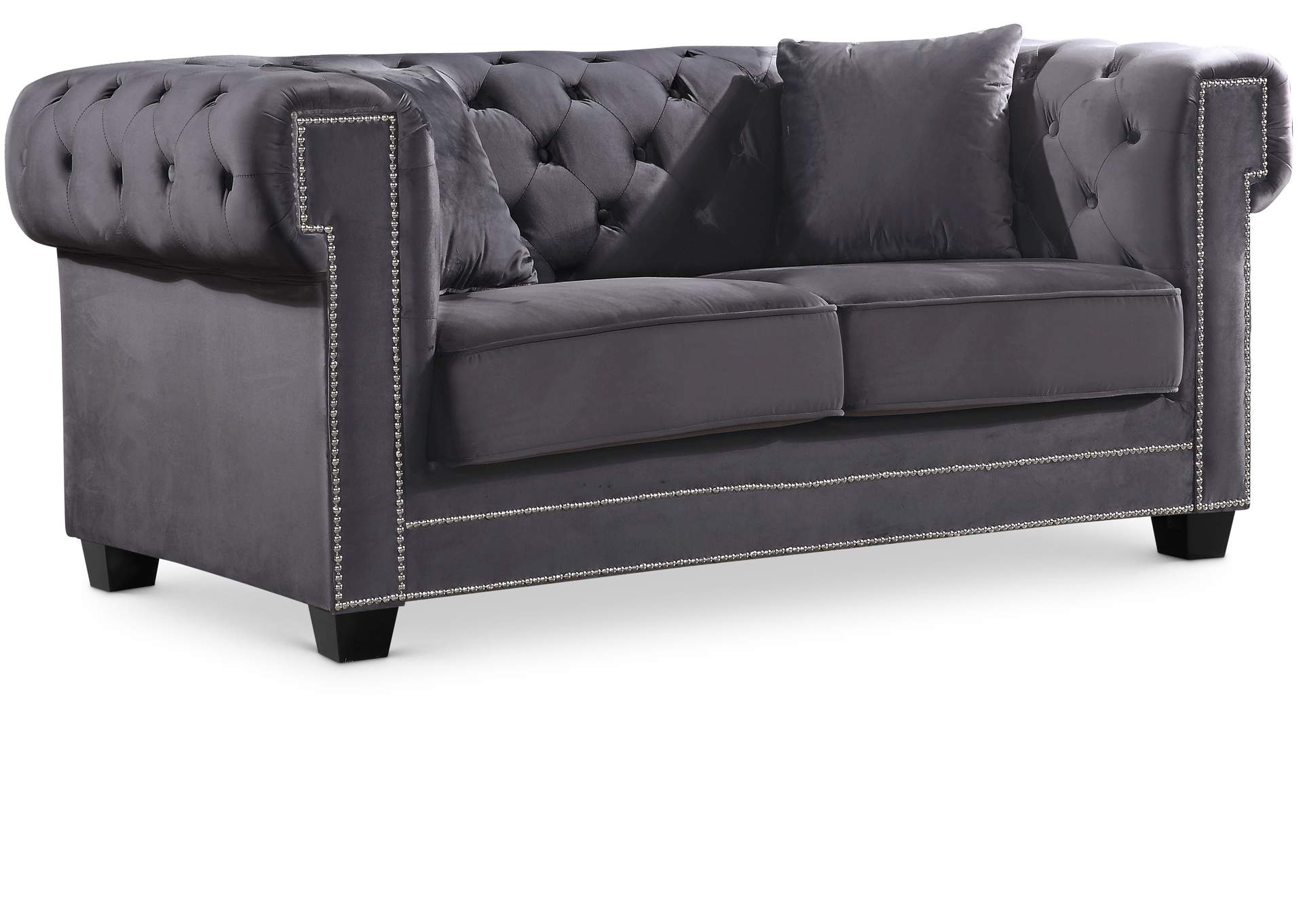 Bowery Grey Velvet Loveseat,Meridian Furniture