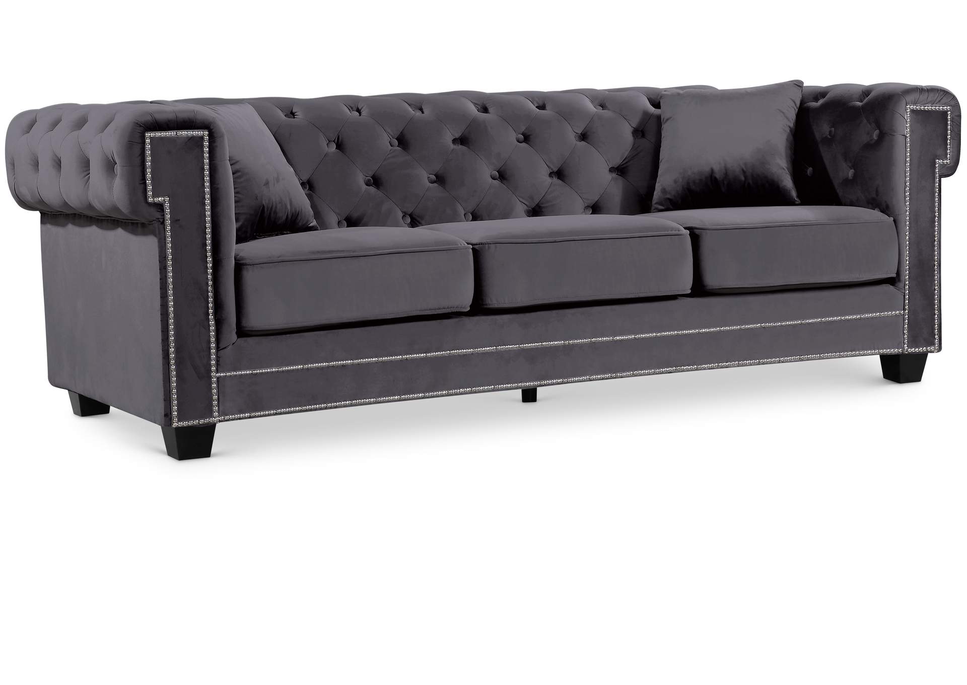 Bowery Grey Velvet Sofa,Meridian Furniture