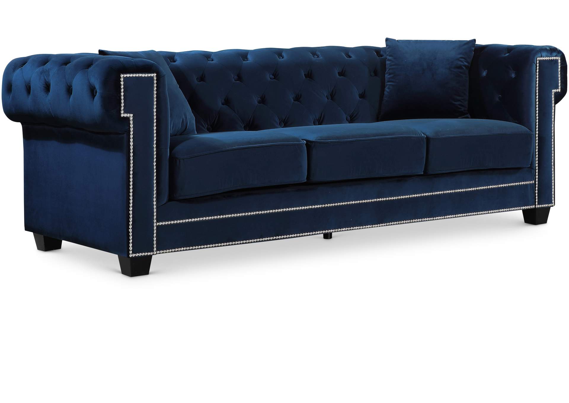 Bowery Navy Velvet Sofa,Meridian Furniture