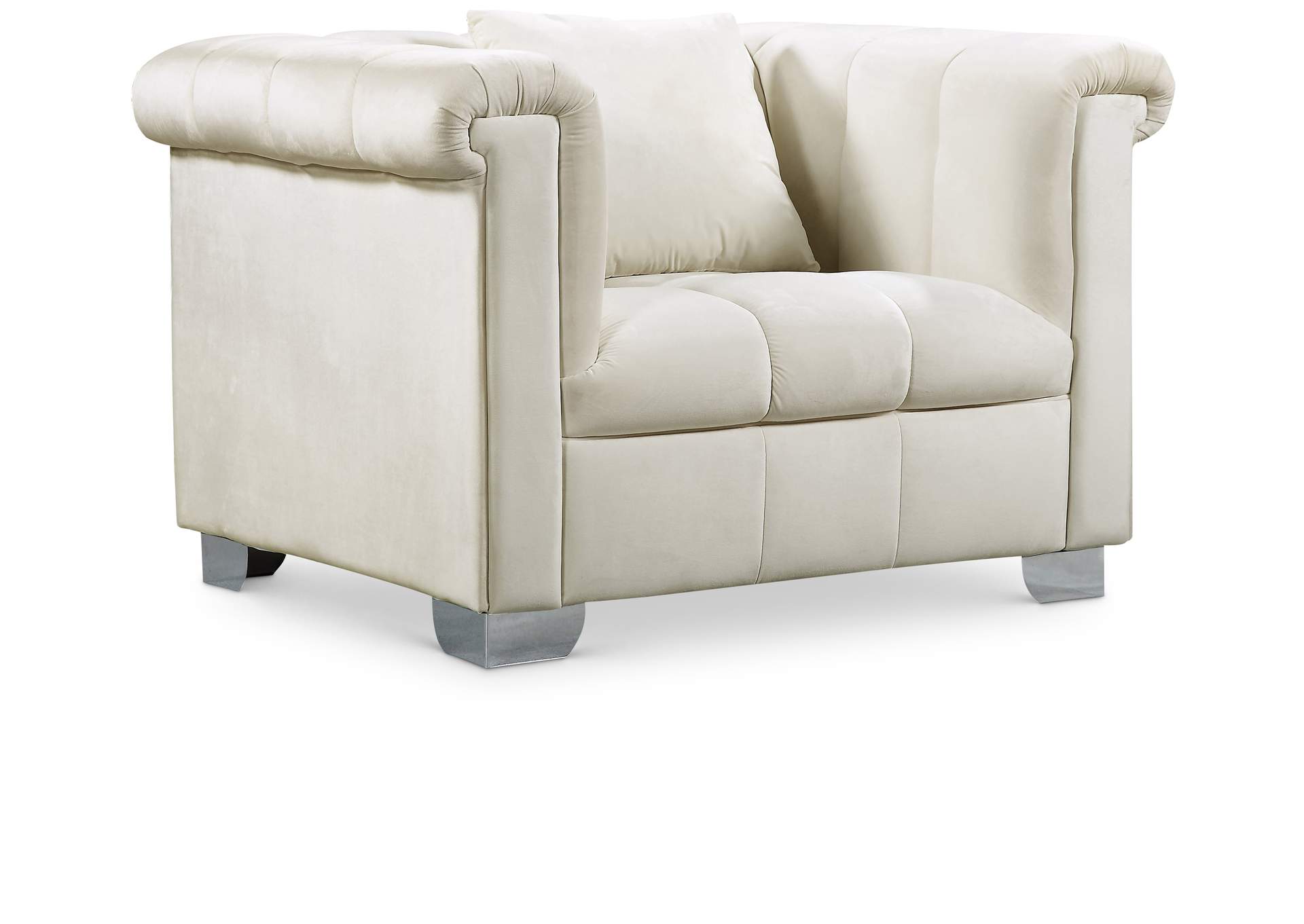 Kayla Cream Velvet Chair,Meridian Furniture