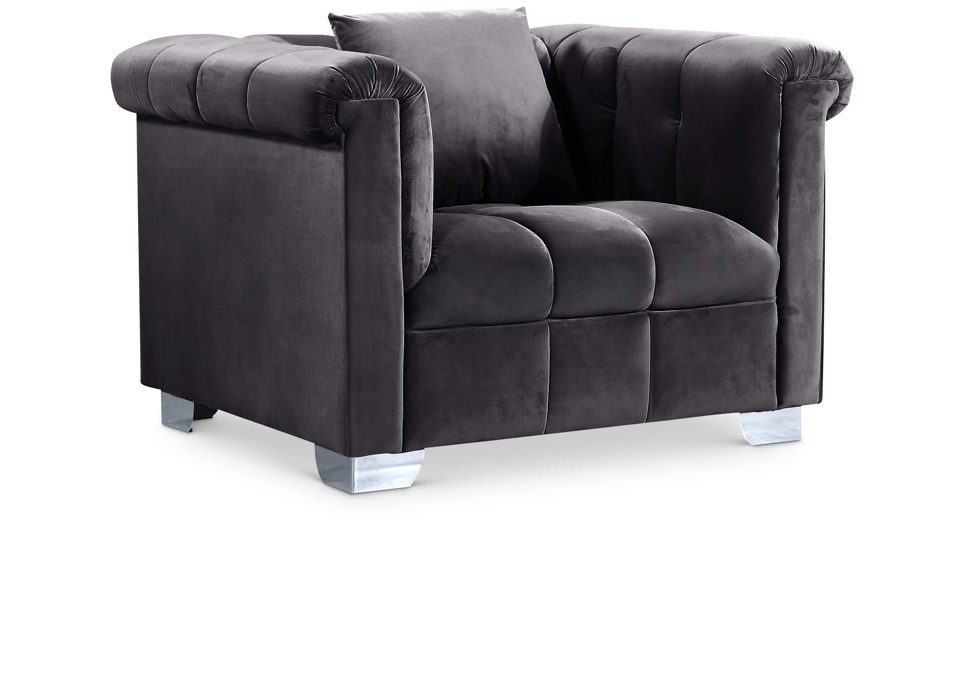 Kayla Grey Velvet Chair,Meridian Furniture