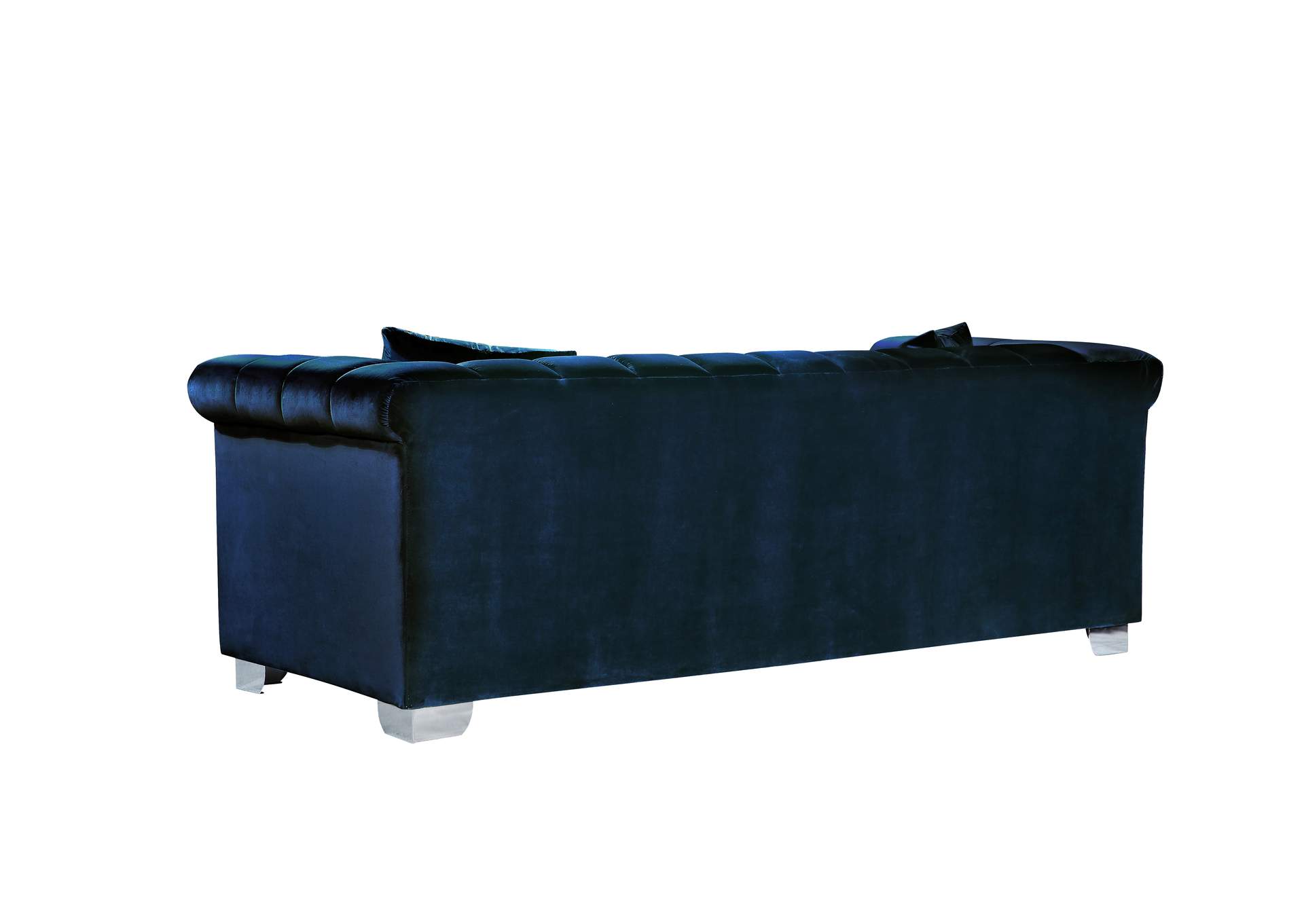 Kayla Navy Velvet Sofa,Meridian Furniture