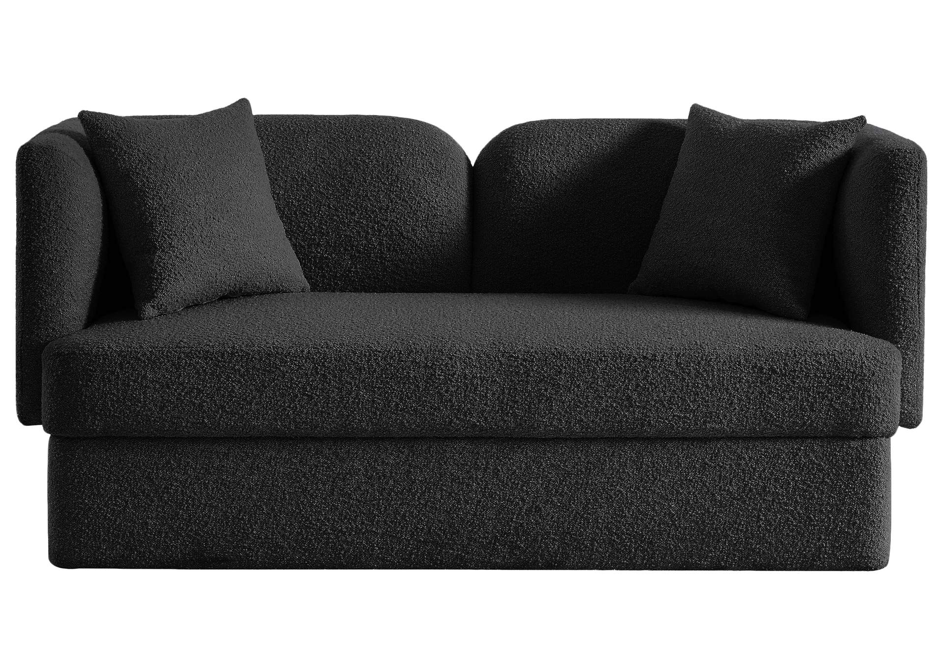 Marcel Black Boucle Fabric Loveseat,Meridian Furniture