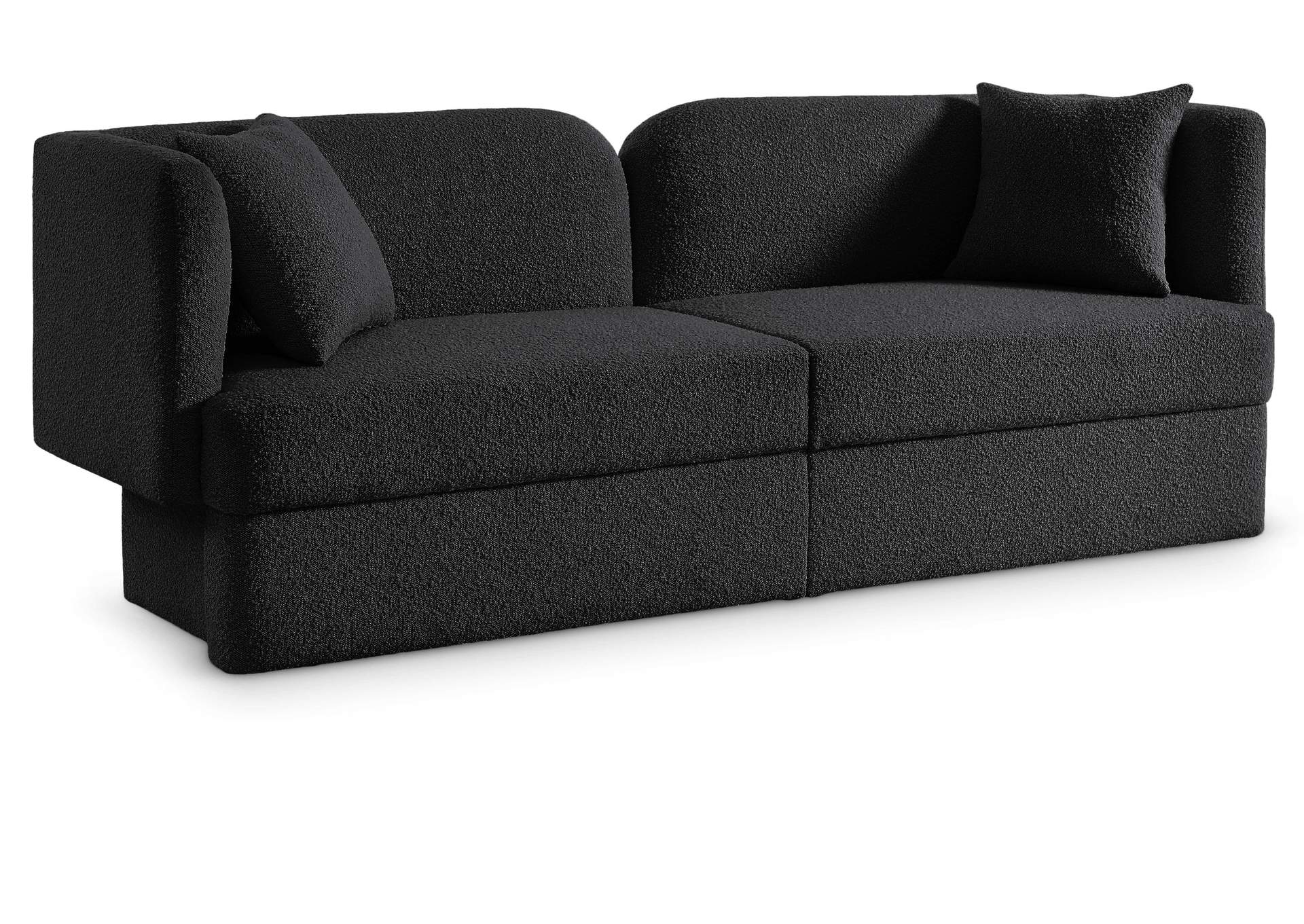 Marcel Black Boucle Fabric Sofa,Meridian Furniture