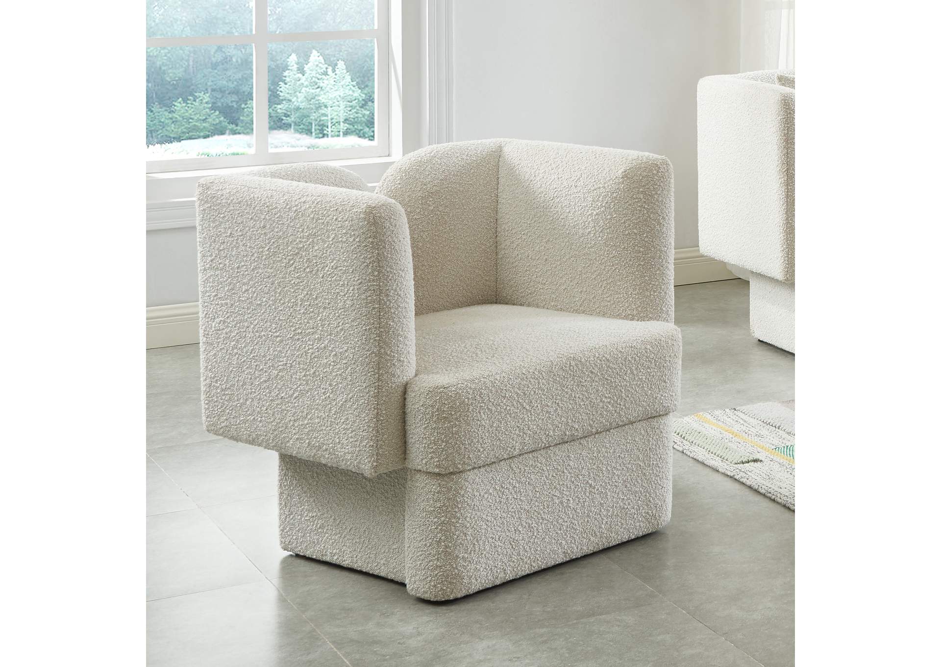 Marcel Cream Boucle Fabric Chair,Meridian Furniture