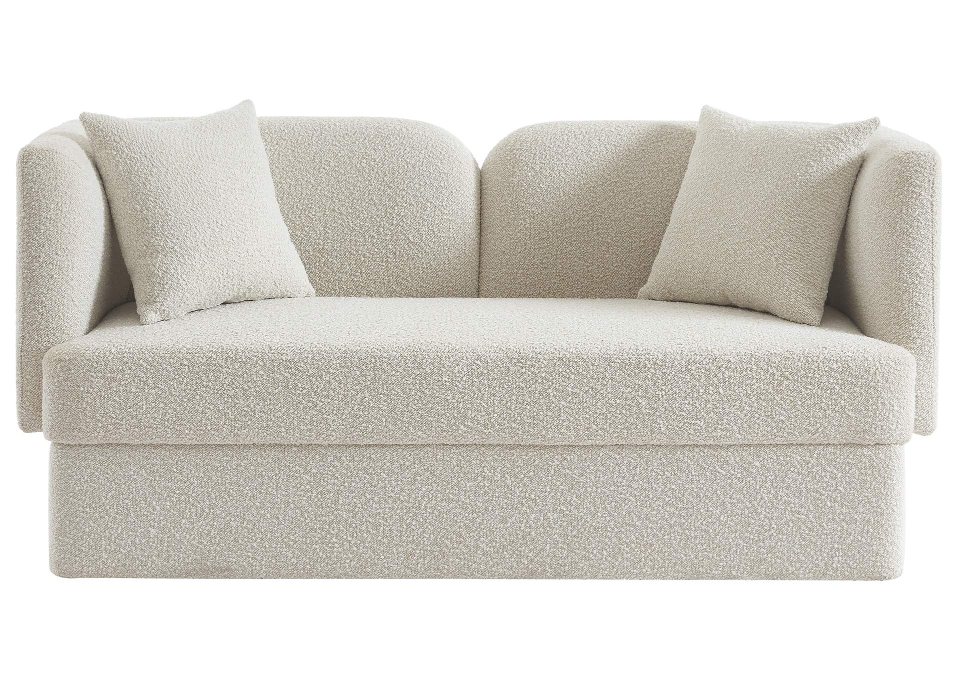 Marcel Cream Boucle Fabric Loveseat,Meridian Furniture