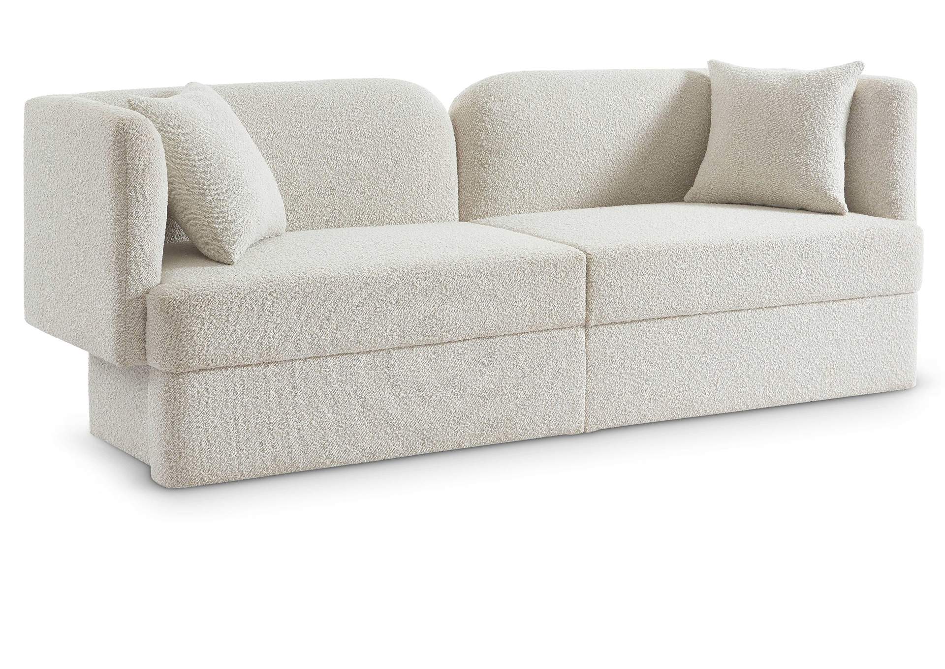 Marcel Cream Boucle Fabric Sofa,Meridian Furniture