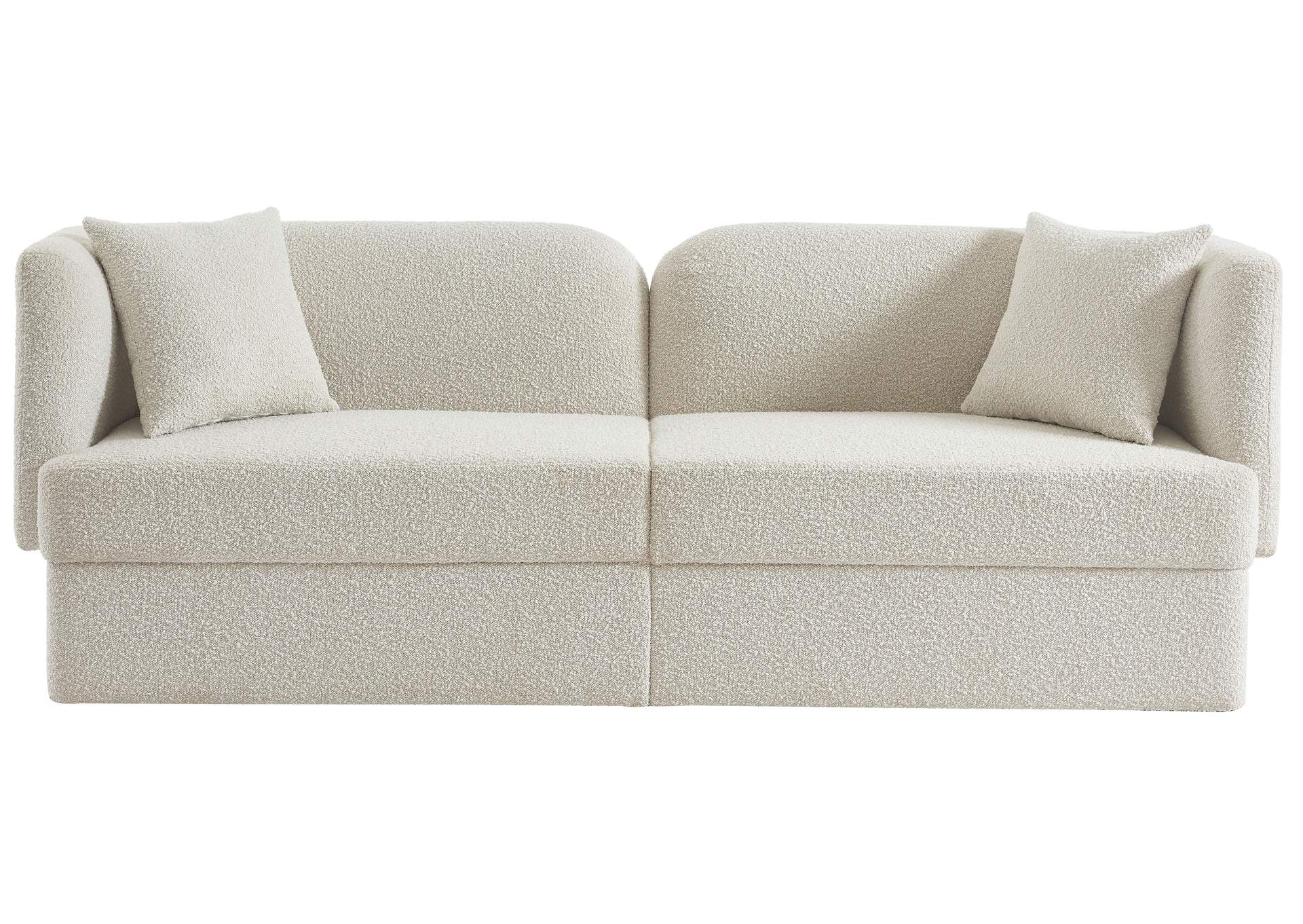 Marcel Cream Boucle Fabric Sofa,Meridian Furniture