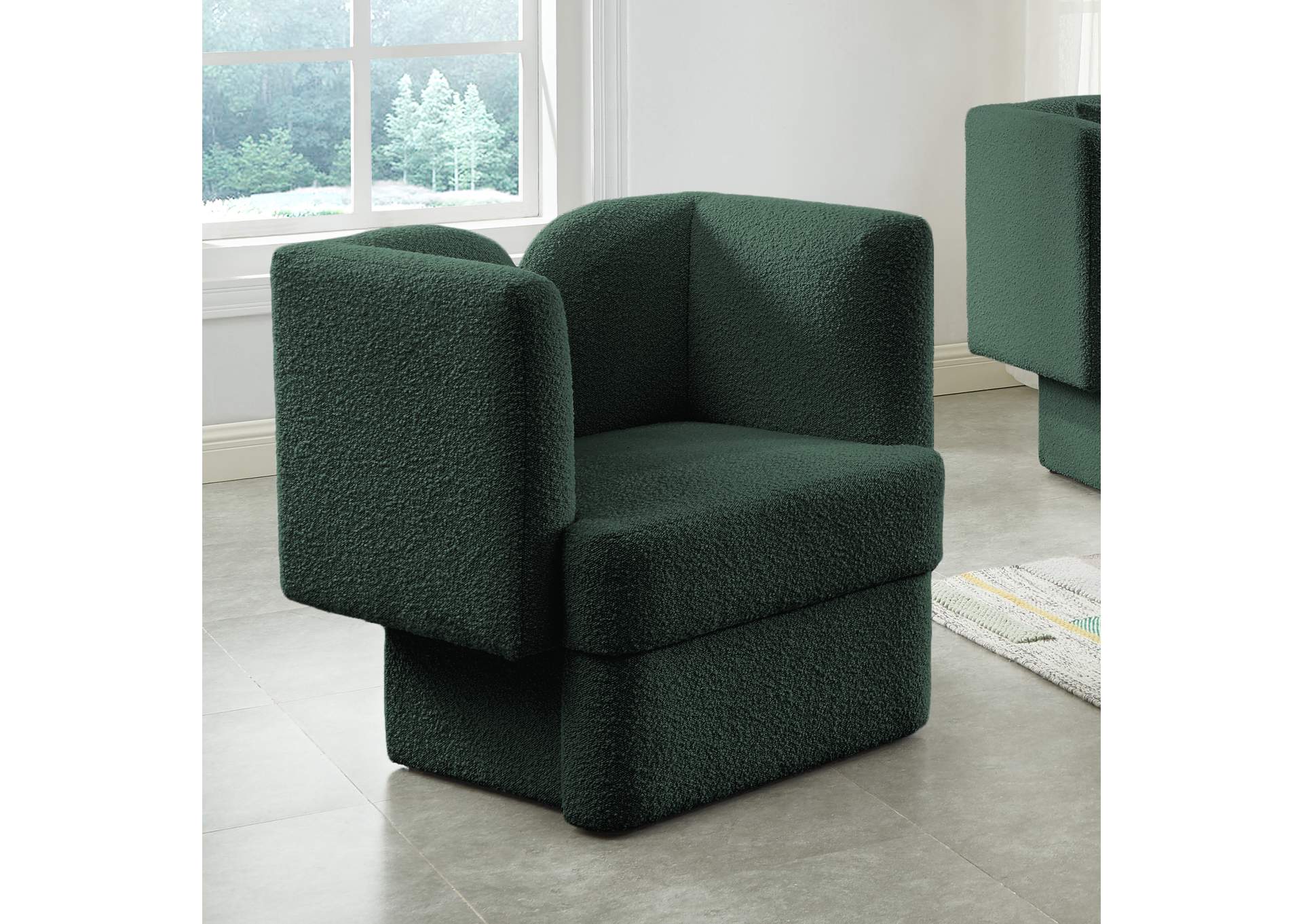 Marcel Green Boucle Fabric Chair,Meridian Furniture