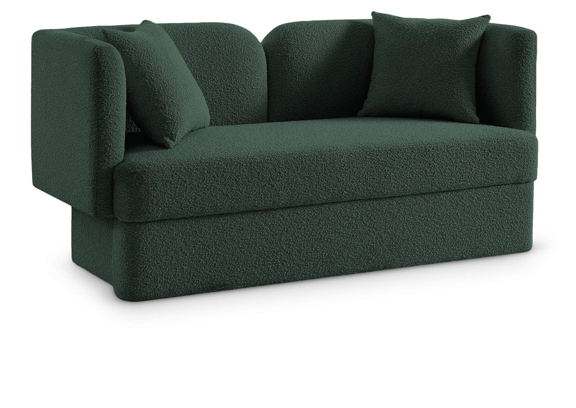 Marcel Green Boucle Fabric Loveseat,Meridian Furniture