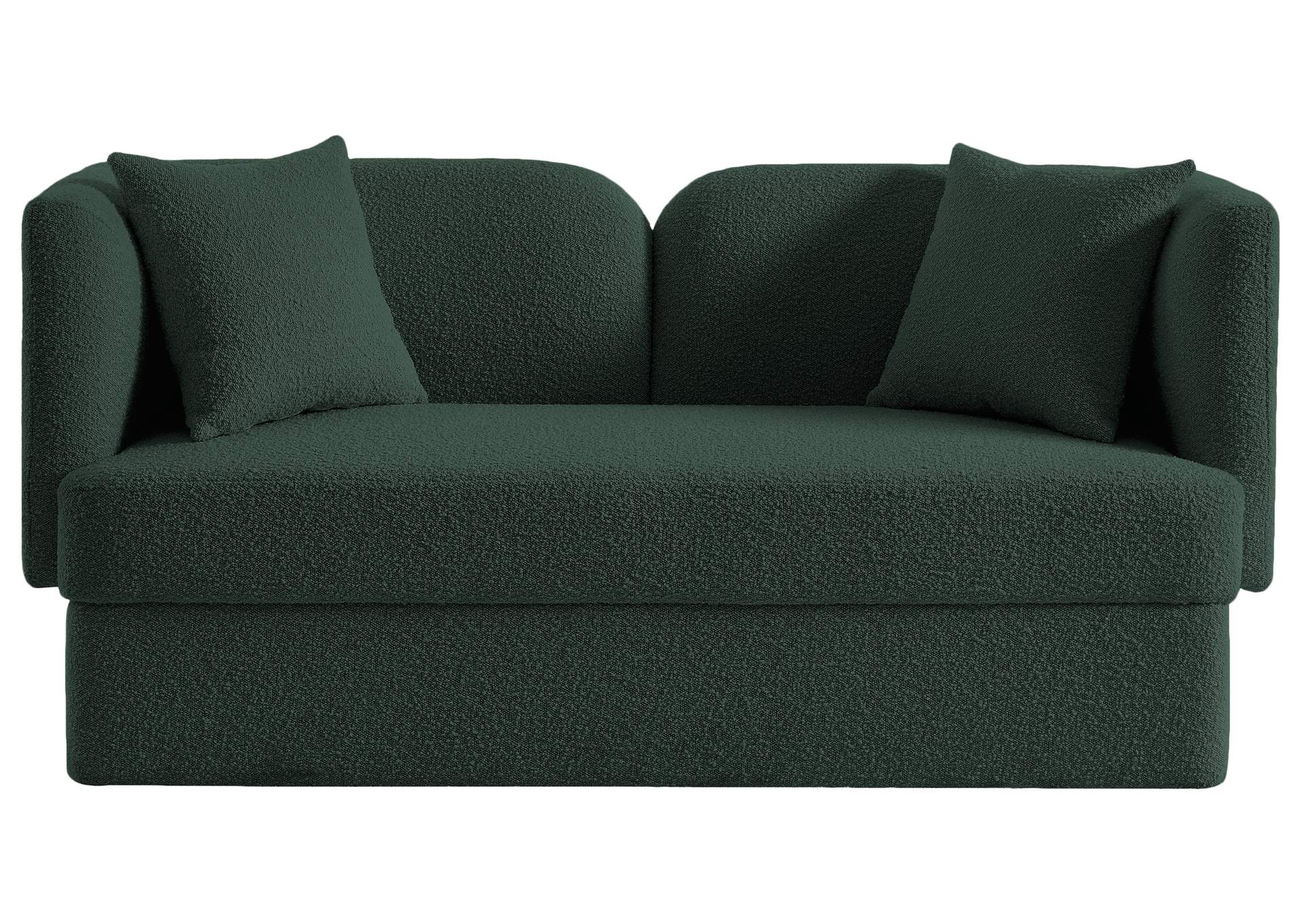 Marcel Green Boucle Fabric Loveseat,Meridian Furniture