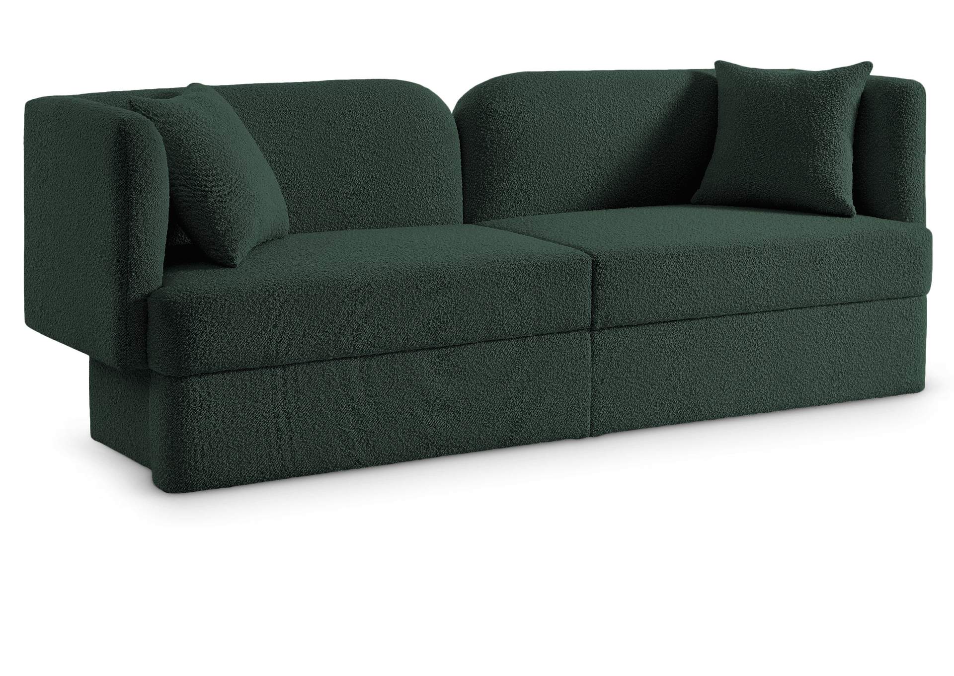 Marcel Green Boucle Fabric Sofa,Meridian Furniture