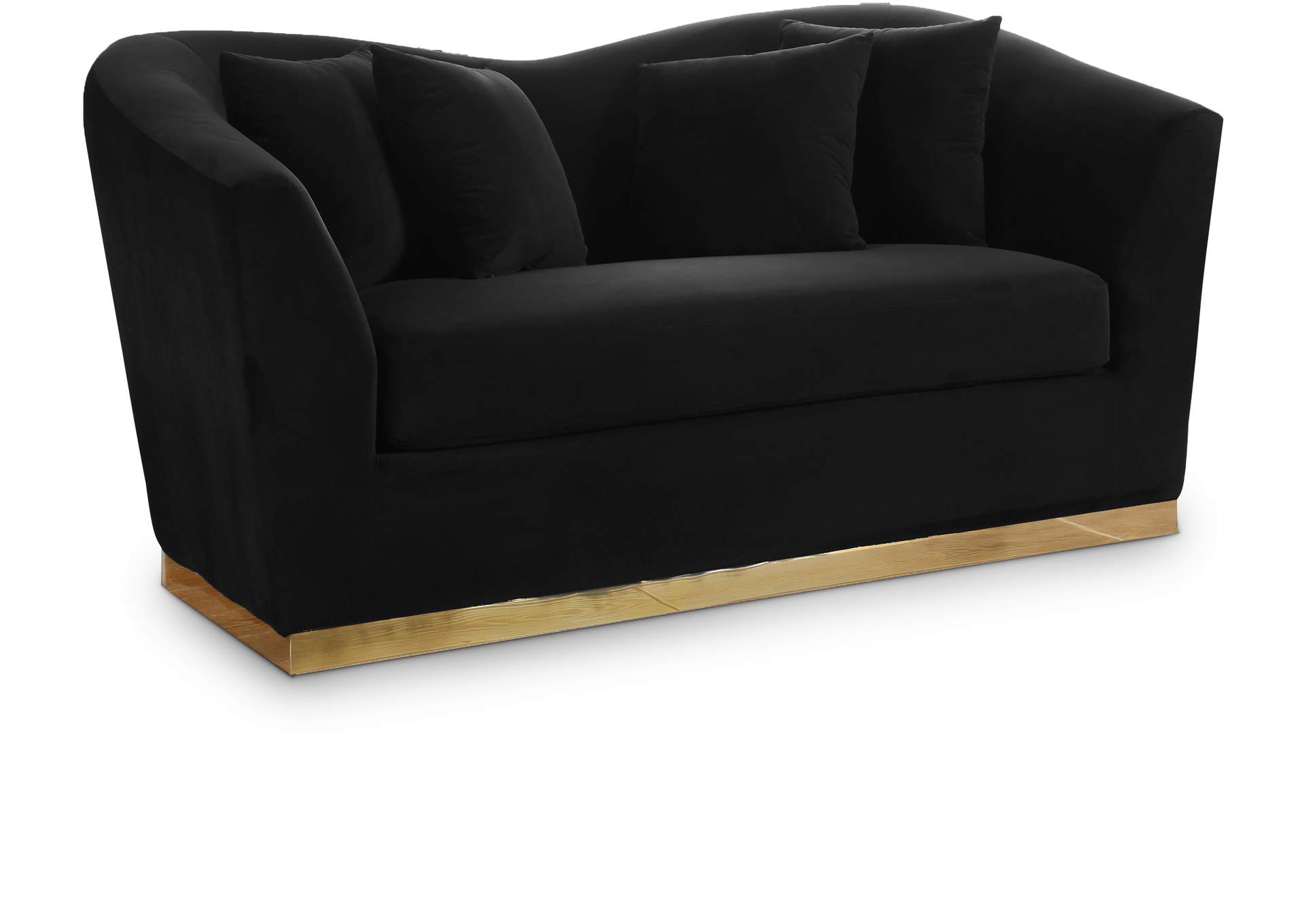 Arabella Black Velvet Loveseat,Meridian Furniture