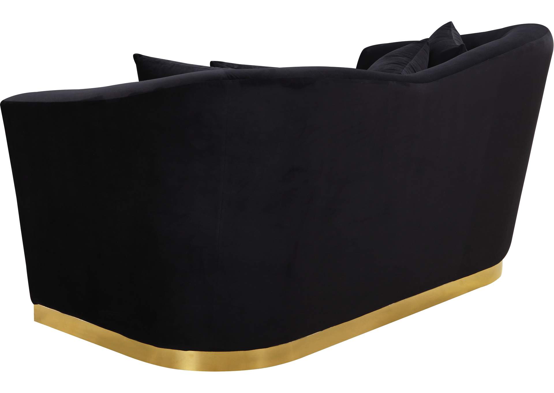 Arabella Black Velvet Loveseat,Meridian Furniture