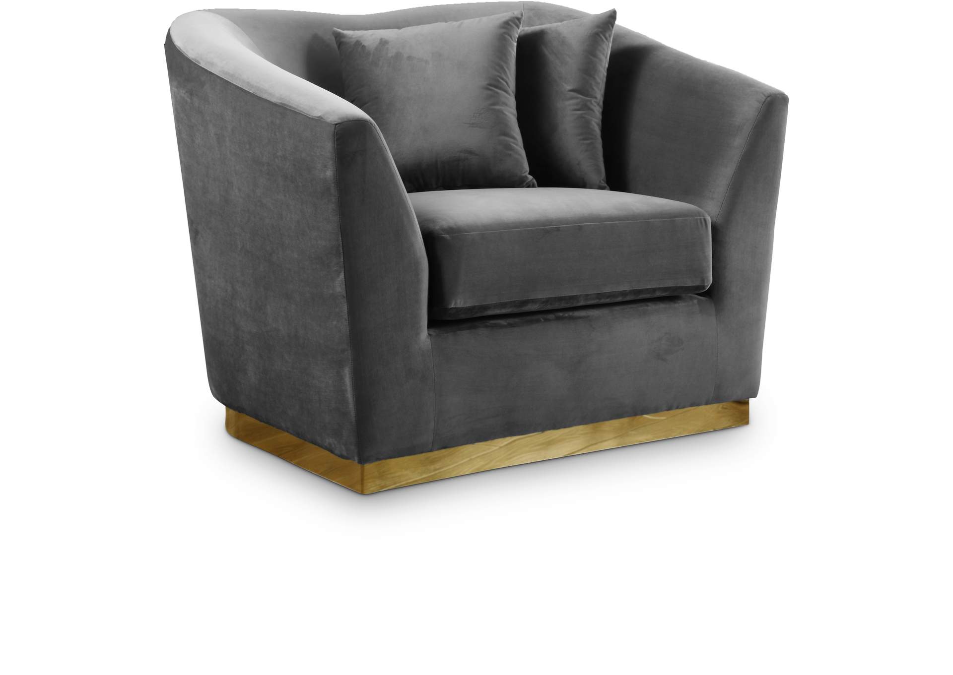 Arabella Grey Velvet Chair,Meridian Furniture