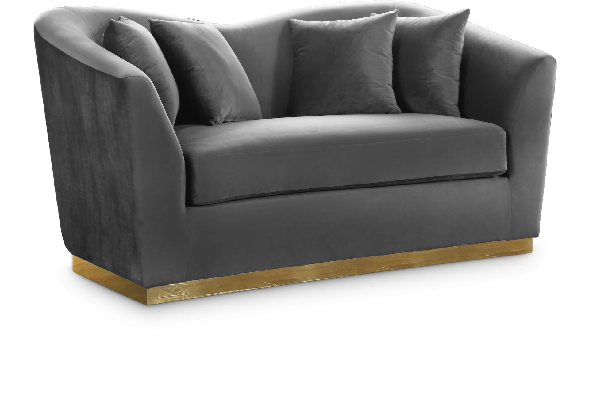 Arabella Grey Velvet Loveseat,Meridian Furniture