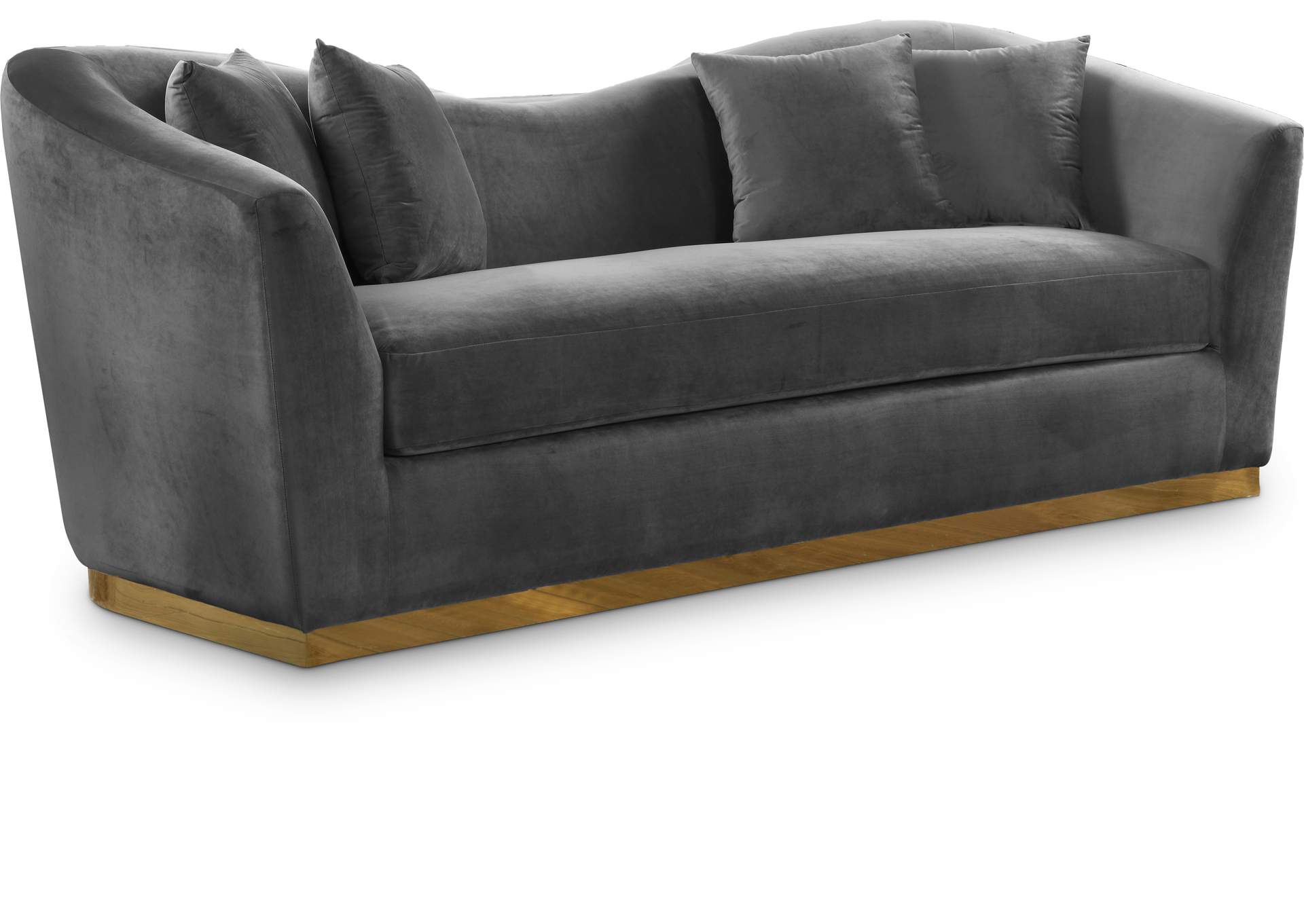 Arabella Grey Velvet Sofa,Meridian Furniture