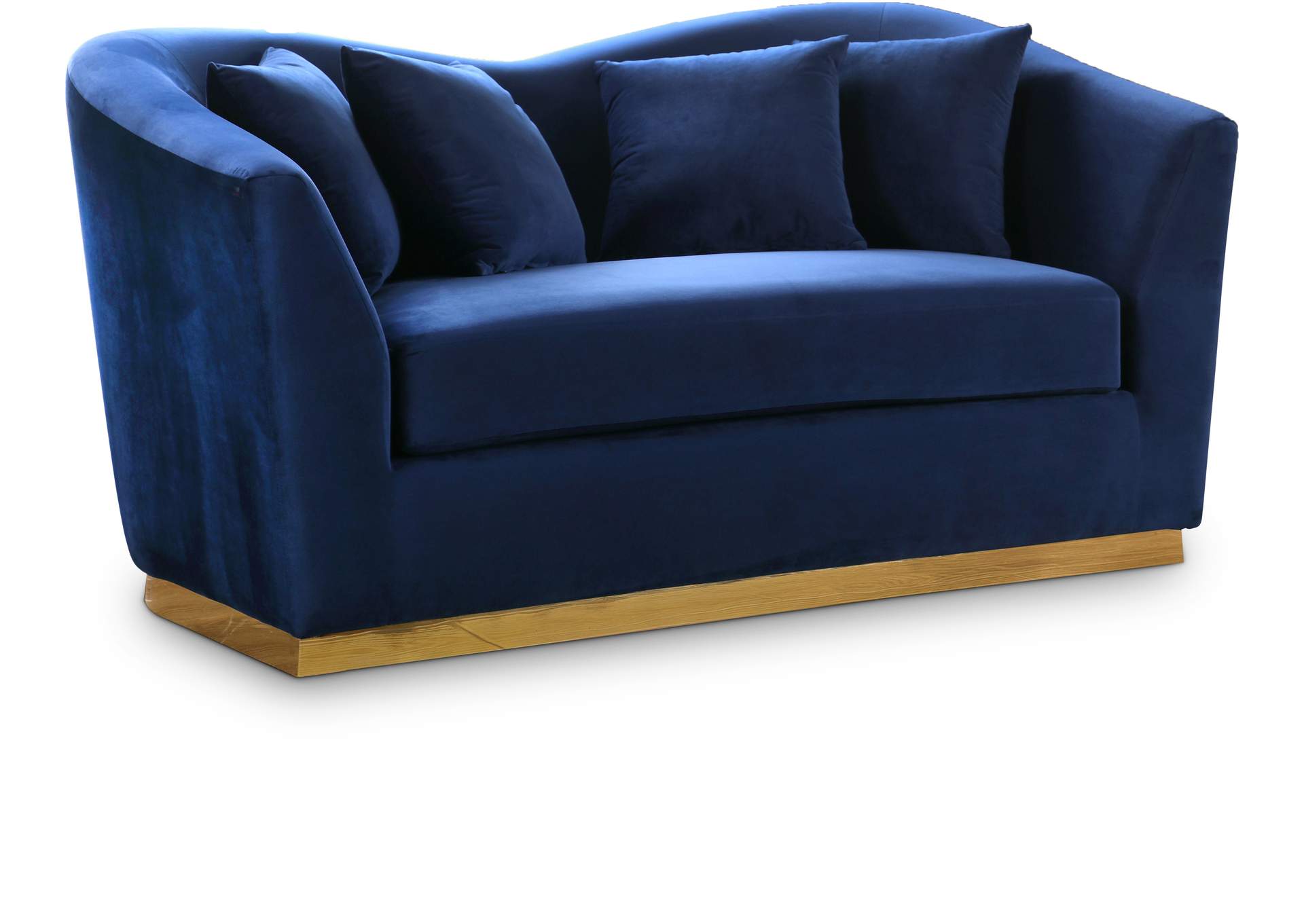 Arabella Navy Velvet Loveseat,Meridian Furniture