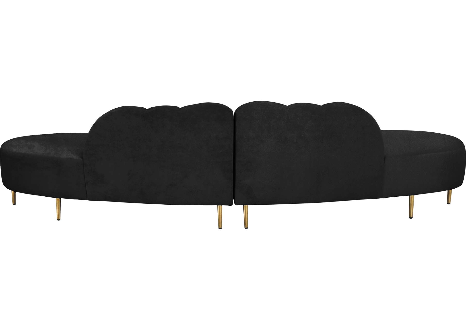 Divine Black Velvet 2 Piece Sectional,Meridian Furniture