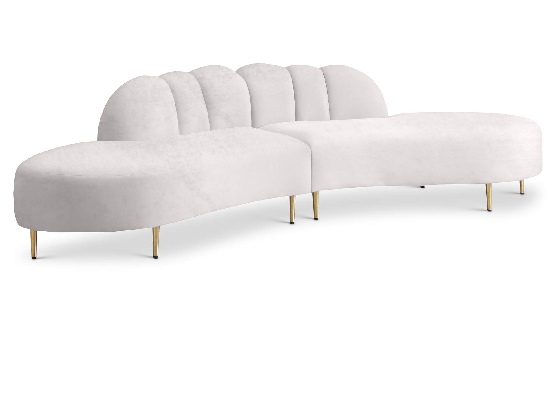 Divine Cream Velvet 2 Piece Sectional,Meridian Furniture