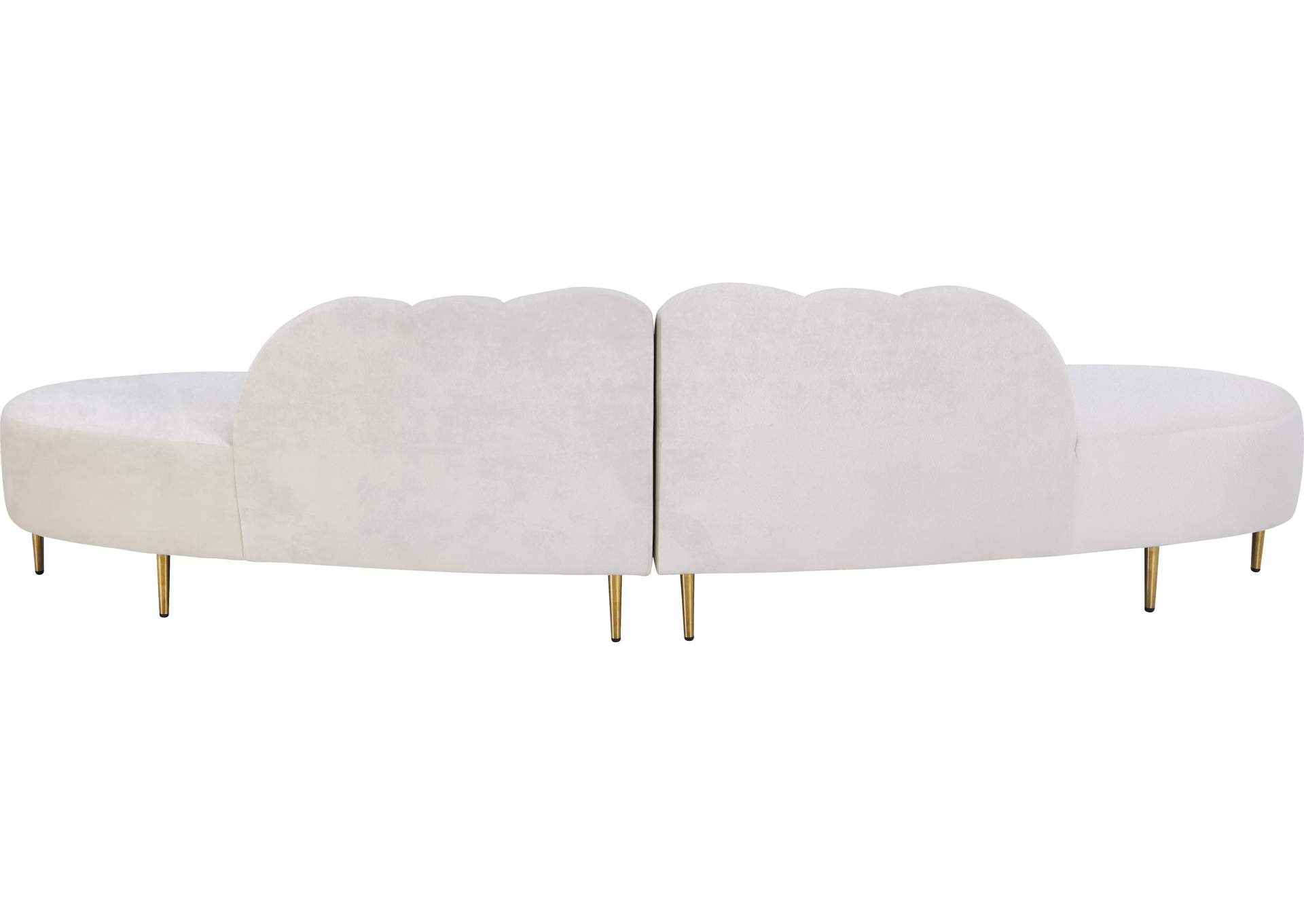 Divine Cream Velvet 2 Piece Sectional,Meridian Furniture