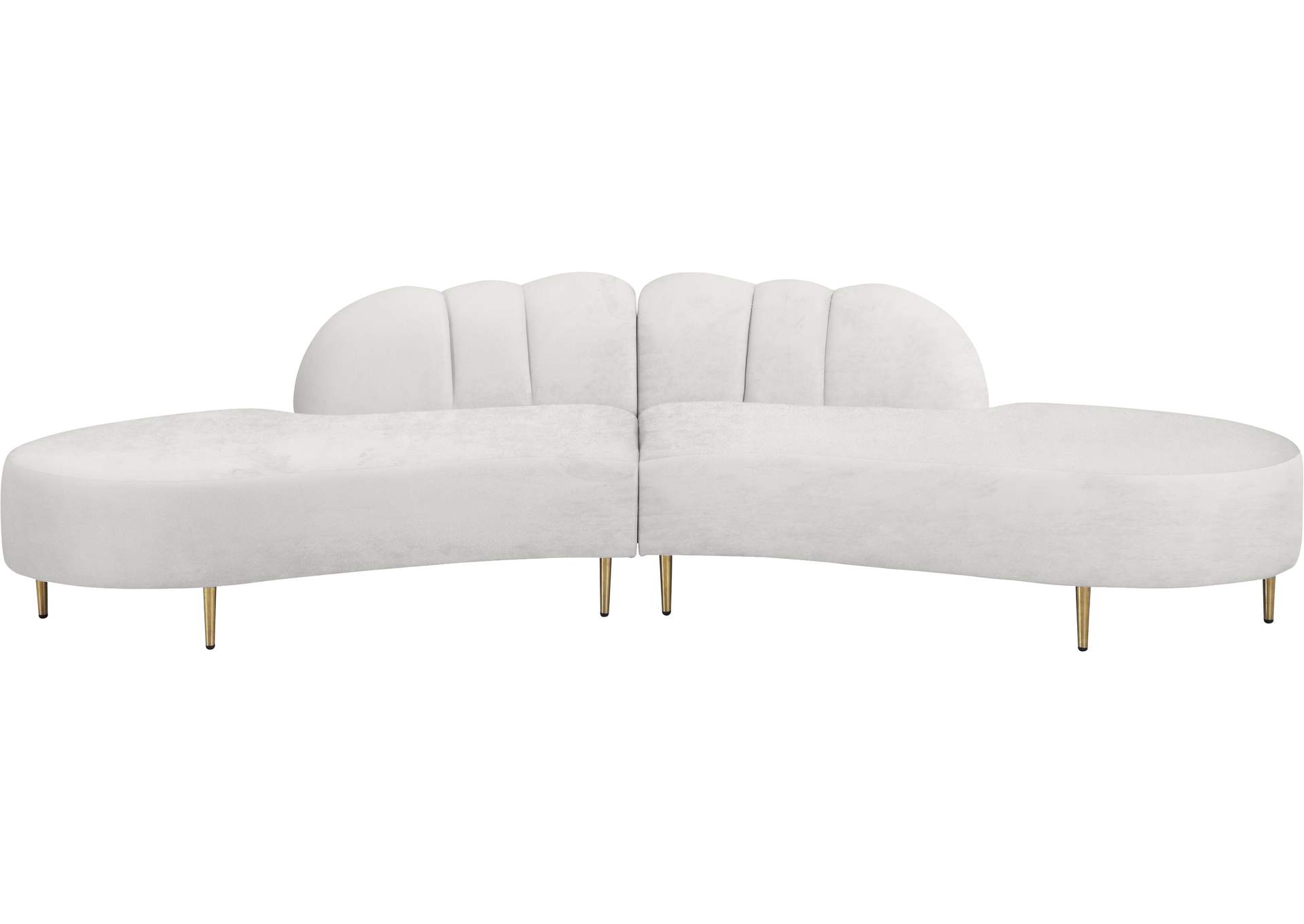 Divine Cream Velvet 2 Piece Sectional,Meridian Furniture