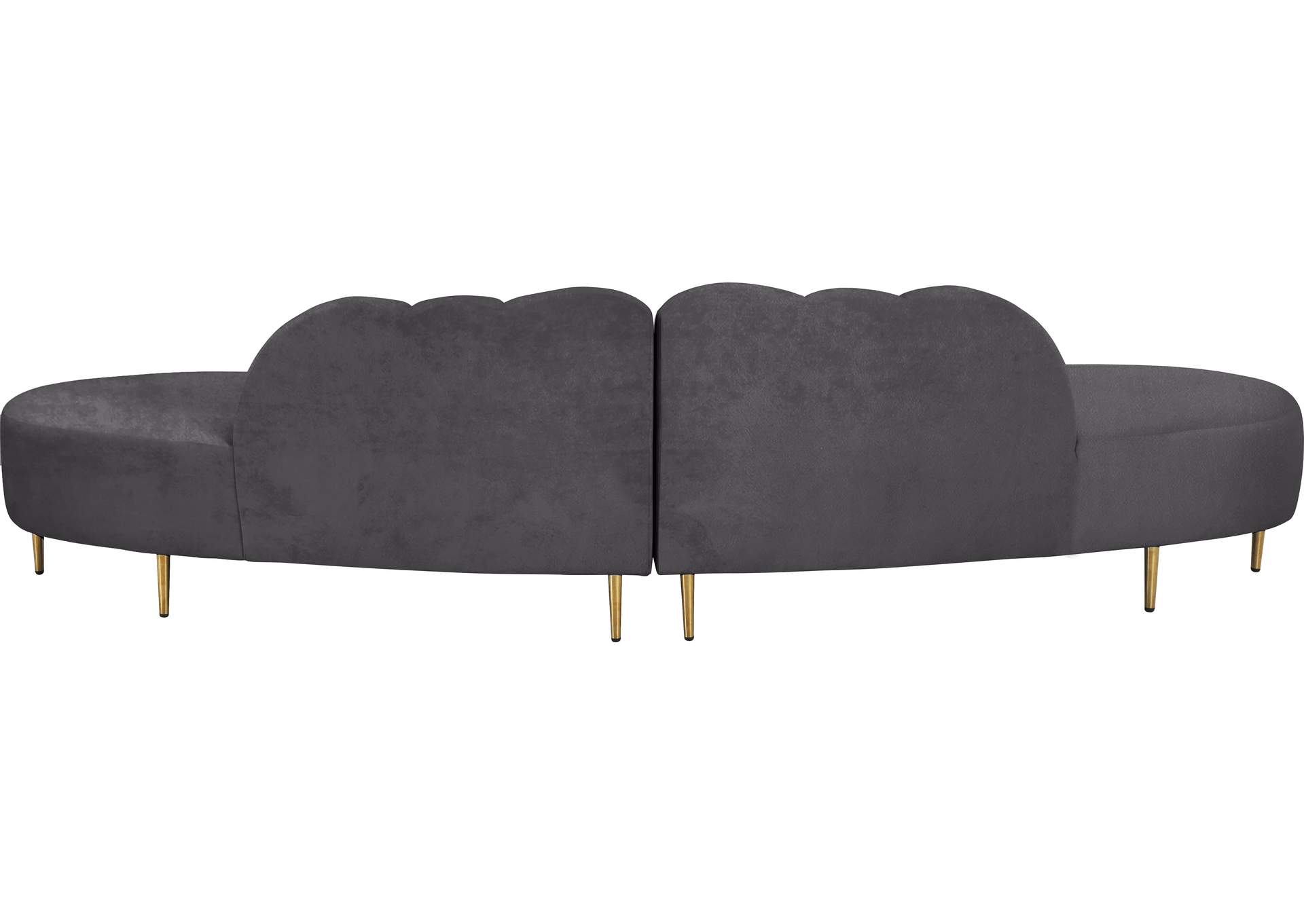 Divine Grey Velvet 2 Piece Sectional,Meridian Furniture