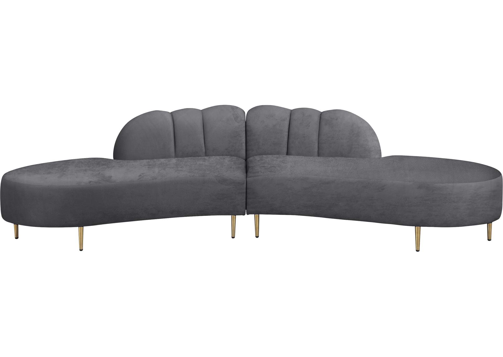 Divine Grey Velvet 2 Piece Sectional,Meridian Furniture