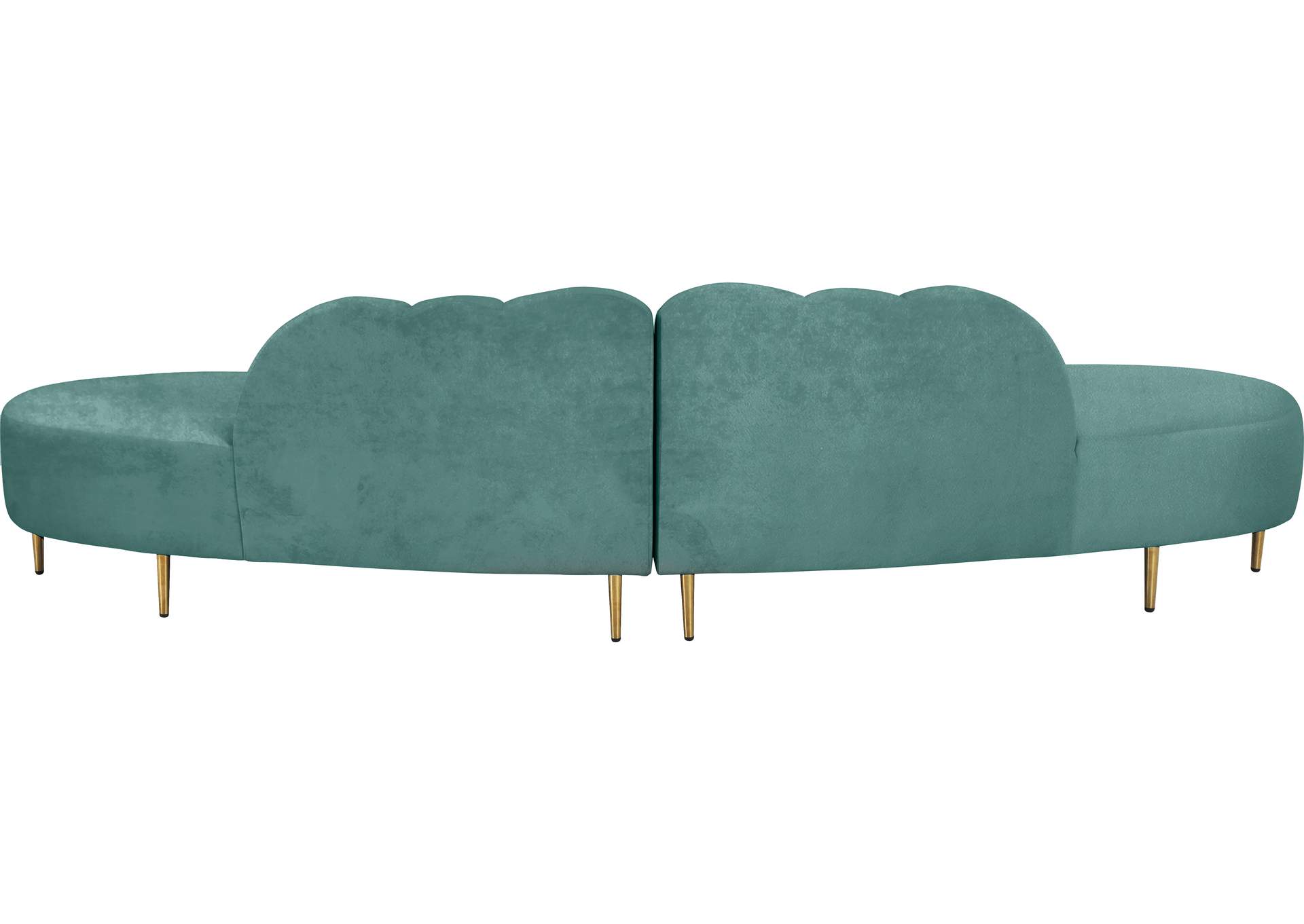 Divine Mint Velvet 2 Piece Sectional,Meridian Furniture