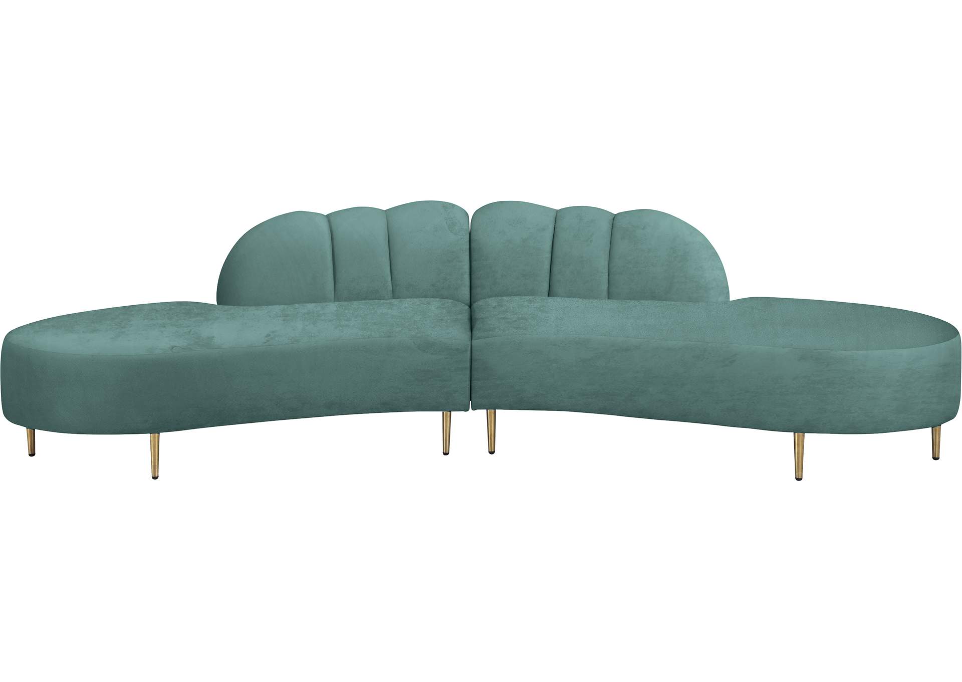 Divine Mint Velvet 2 Piece Sectional,Meridian Furniture