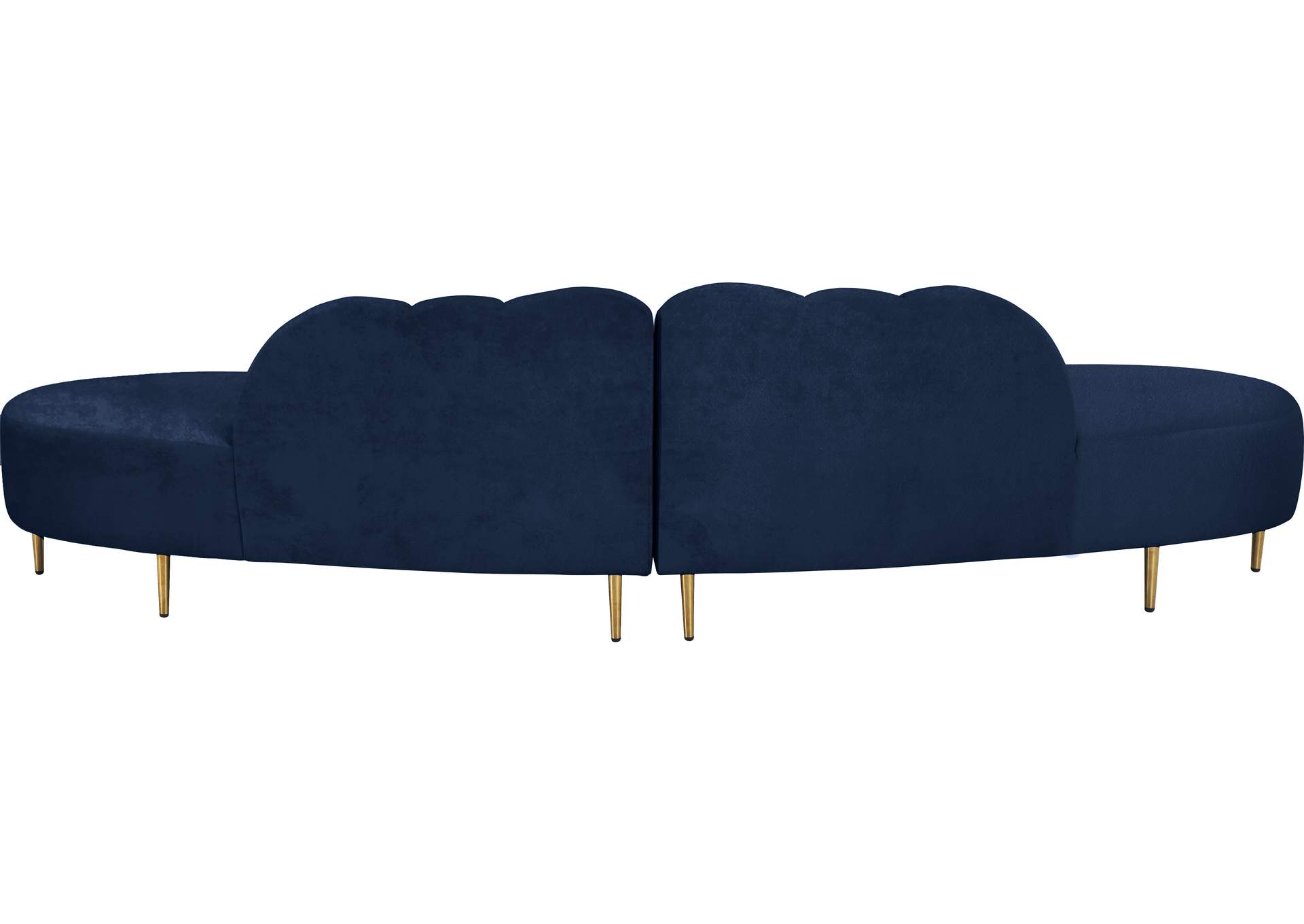 Divine Navy Velvet 2 Piece Sectional,Meridian Furniture