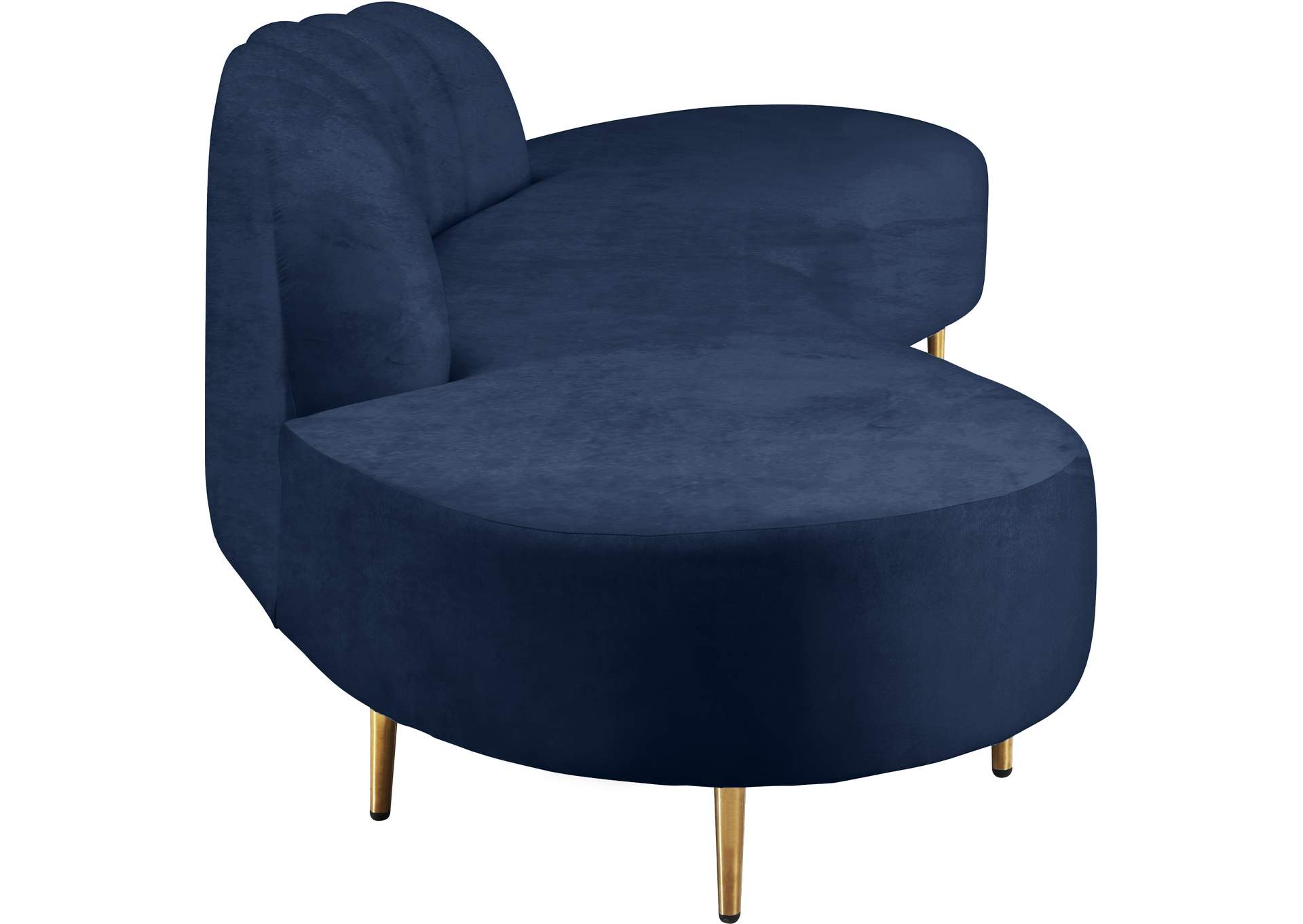 Divine Navy Velvet 2 Piece Sectional,Meridian Furniture