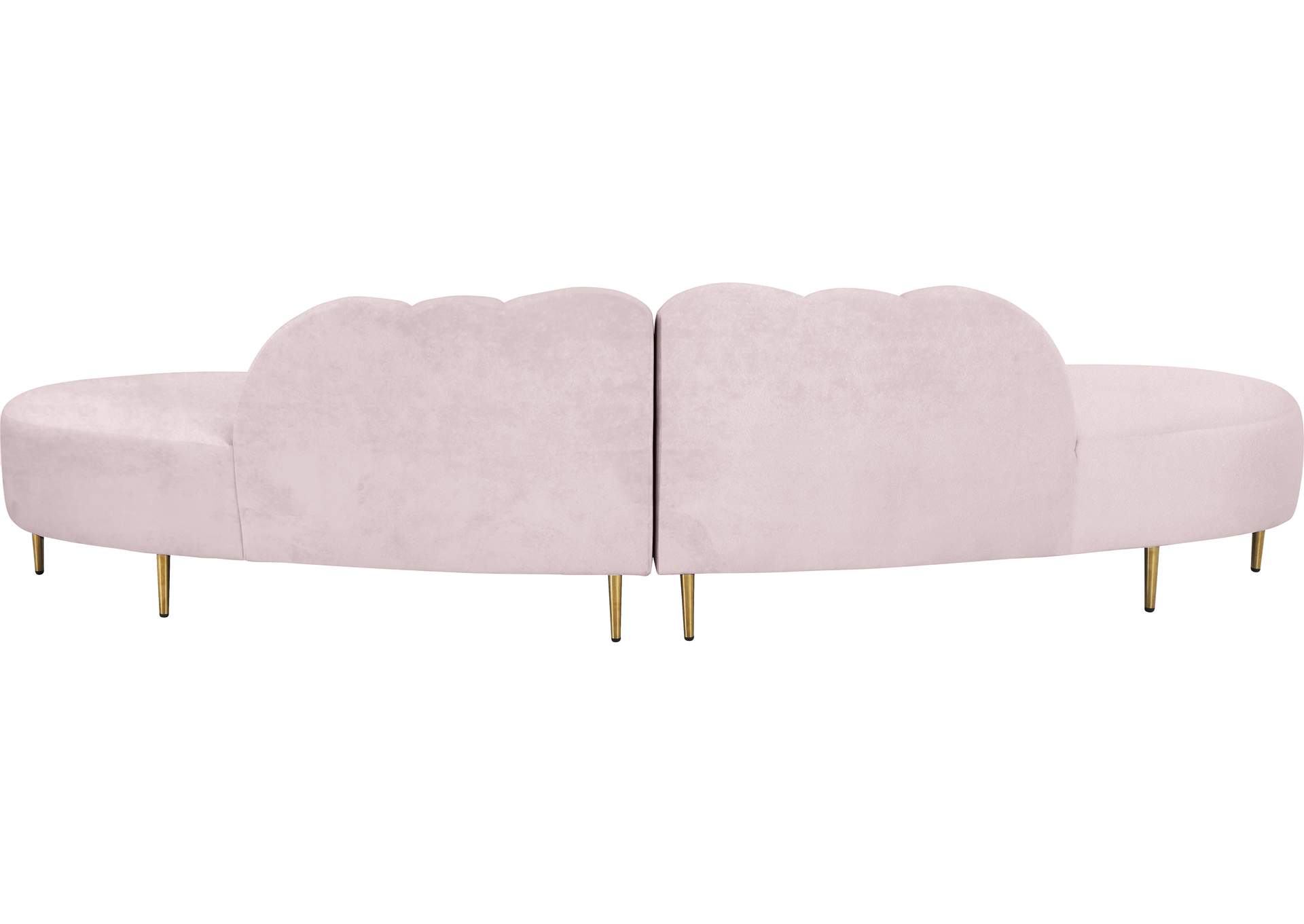 Divine Pink Velvet 2 Piece Sectional,Meridian Furniture