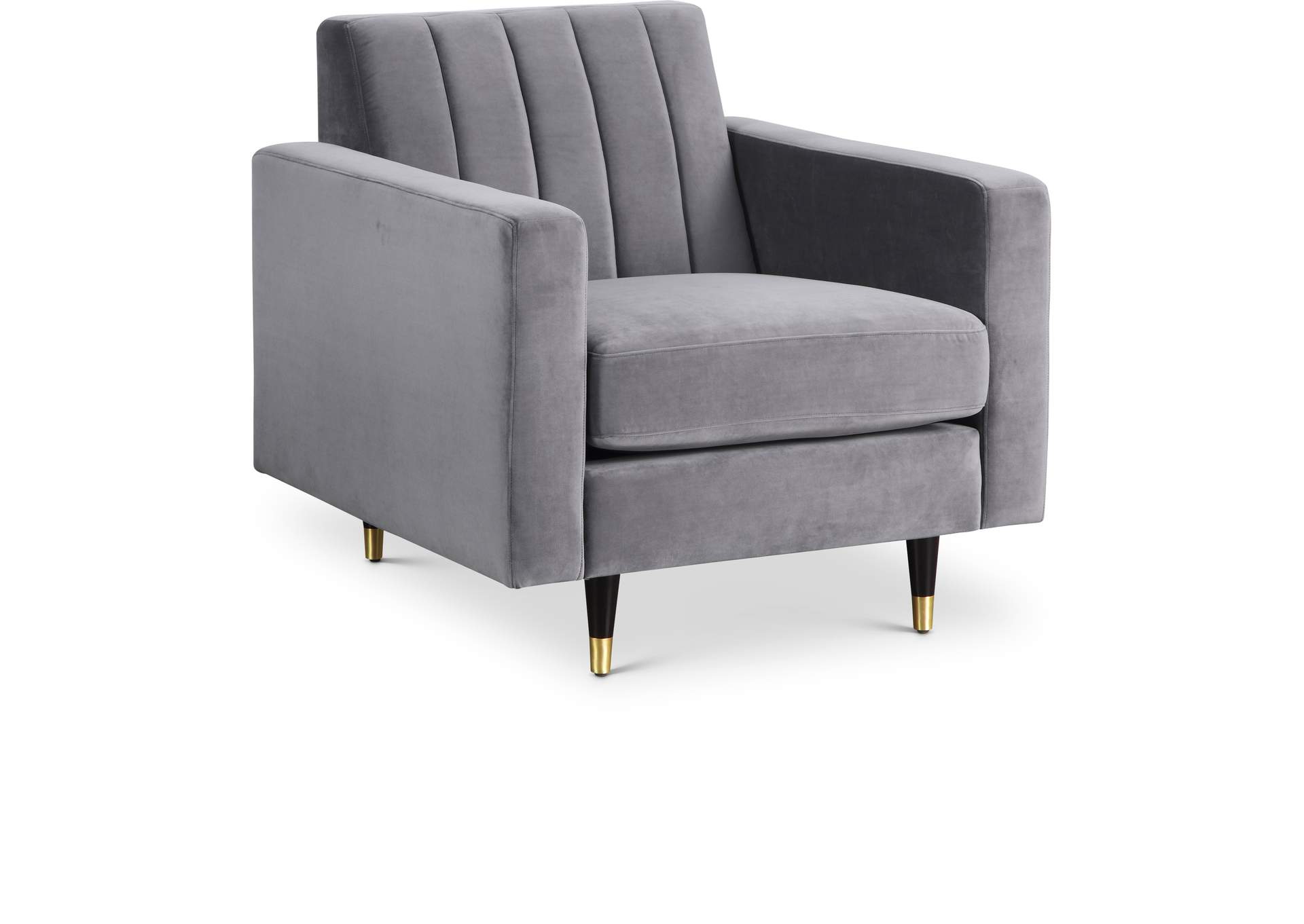 Lola Grey Velvet Chair,Meridian Furniture