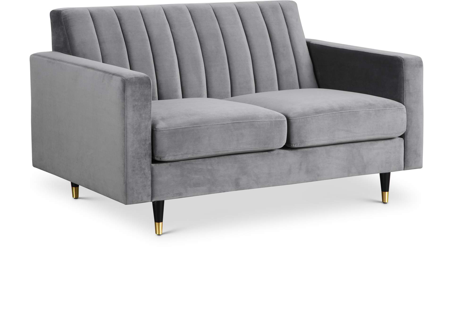 Lola Grey Velvet Loveseat,Meridian Furniture