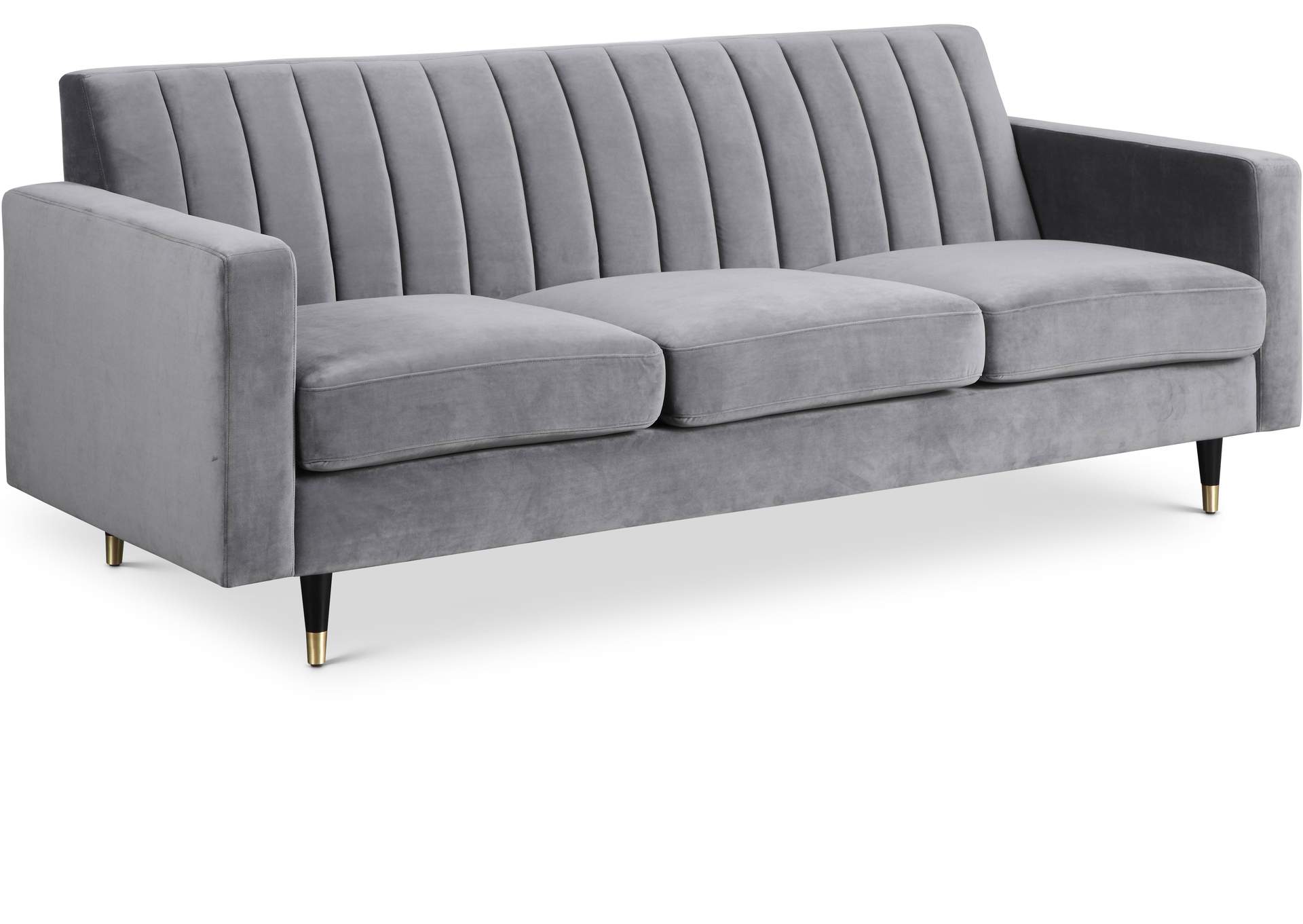 Lola Grey Velvet Sofa,Meridian Furniture