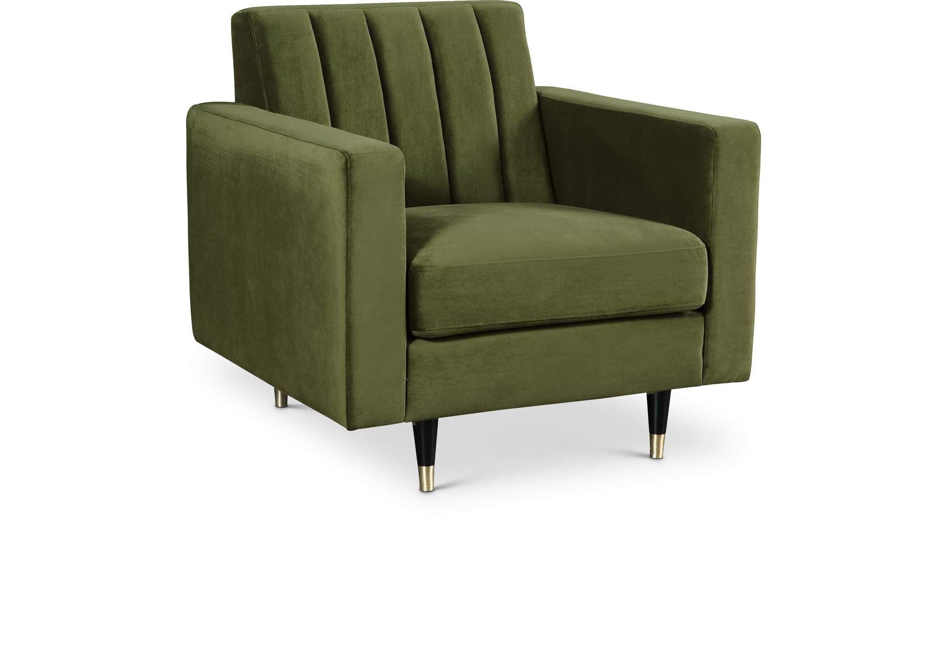 Lola Olive Velvet Chair,Meridian Furniture